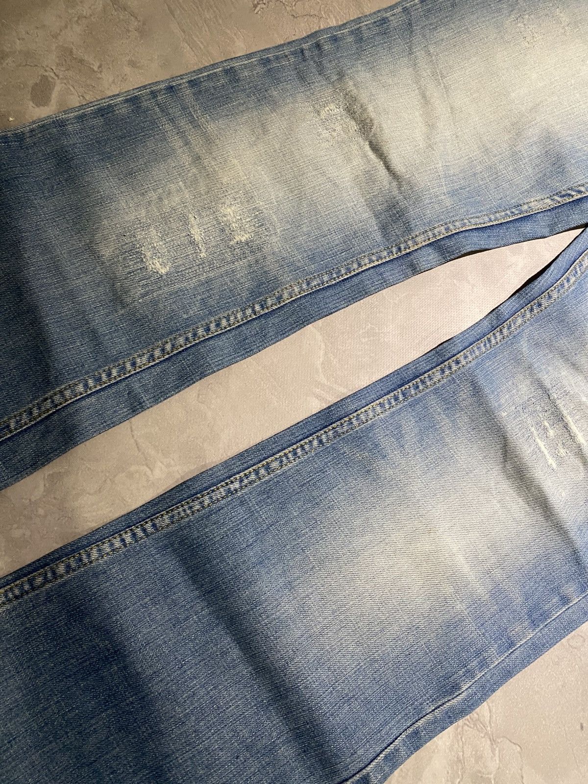 Japanese Brand Archive Style Slim Denim Washed Fade Rare Look Size US 33 - 5 Thumbnail