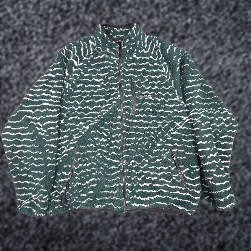 Vintage Quasi Skate Fleece Jacket Men Medium Green Abstract Skater Full Zip Jacket Regular Size US M / EU 48-50 / 2 - 1 Thumbnail
