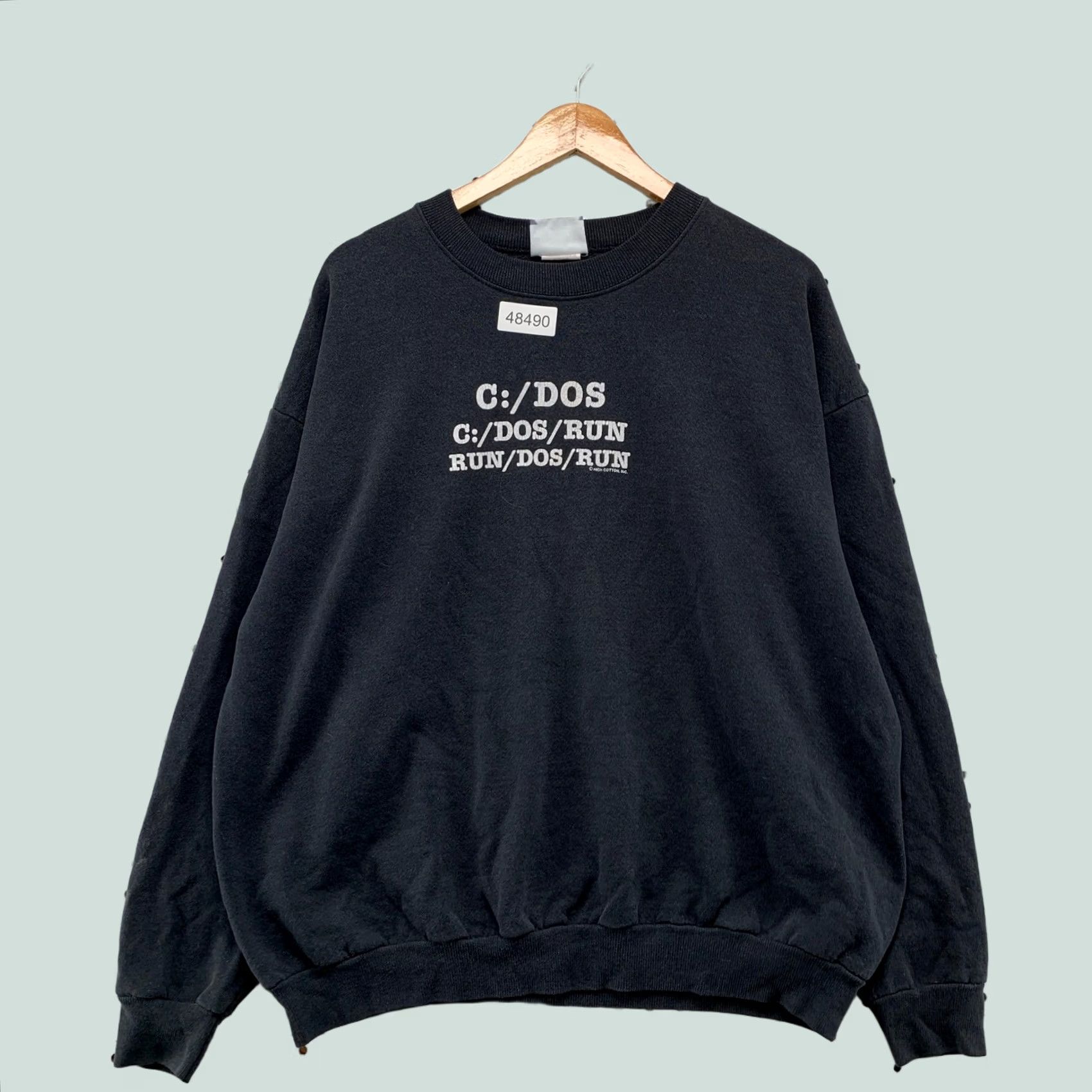 Lee VINTAGE Funny Tech DOS Sweatshirt Men XL Black 90s C DOS RUN Computer USA Fleece Size US XL / EU 56 / 4 - 1 Thumbnail