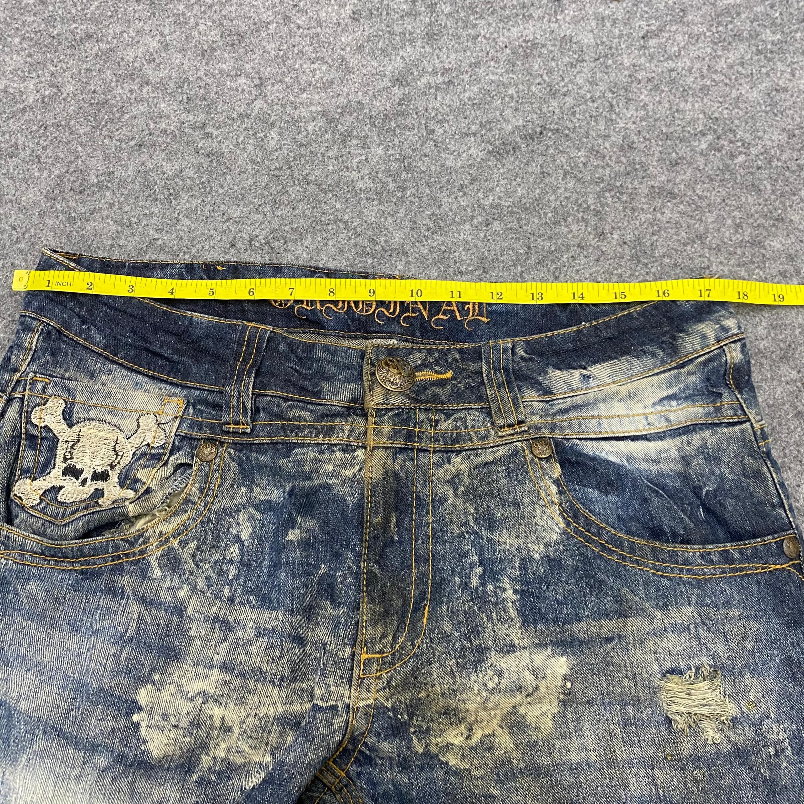 If Six Was Nine 💥Flare💥Original Jeans Punk Distressed Denim Size US 36 / EU 52 - 6 Thumbnail