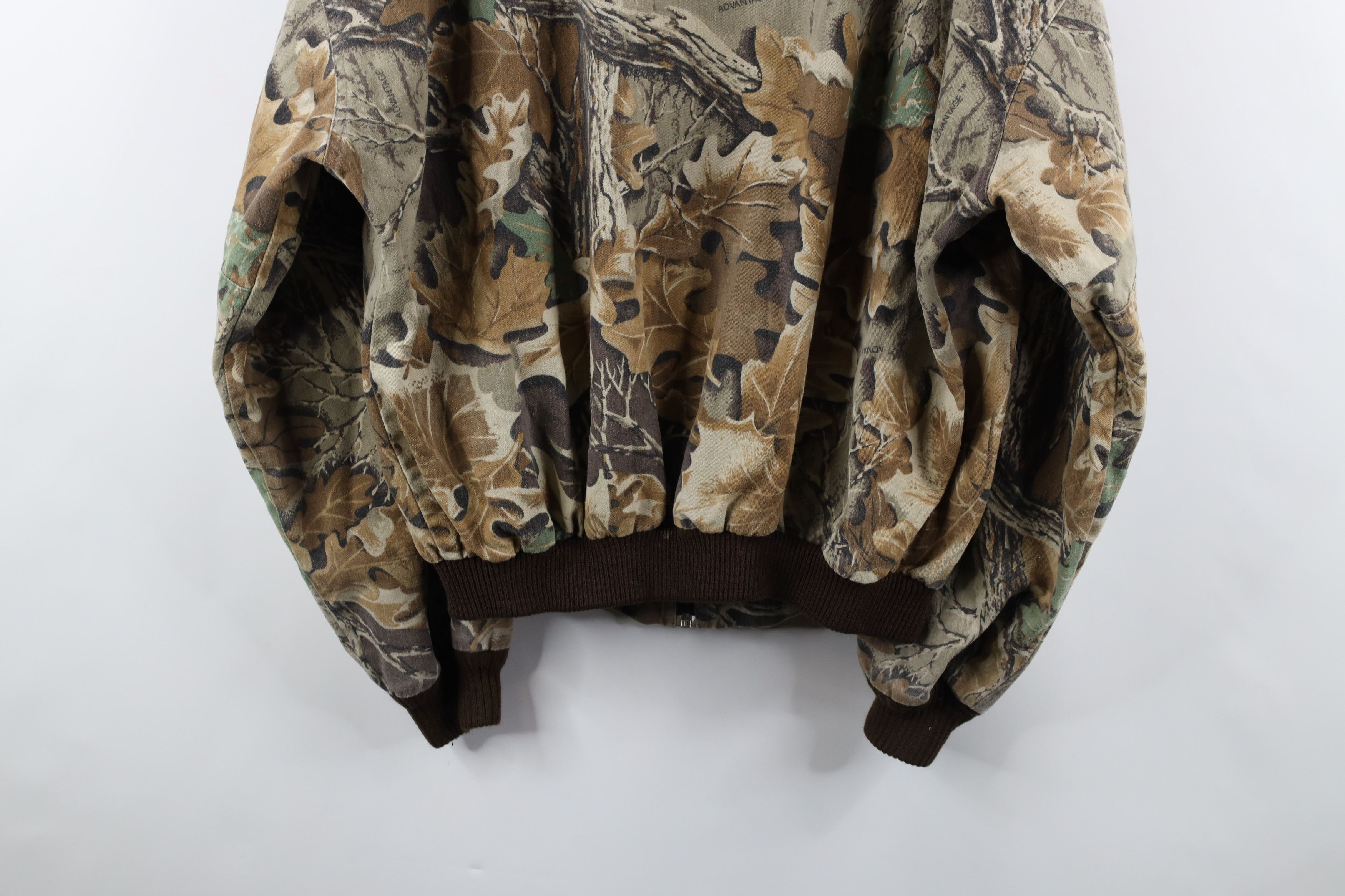 Vintage 90s Cabelas Camouflage Full Zip Bomber Jacket USA