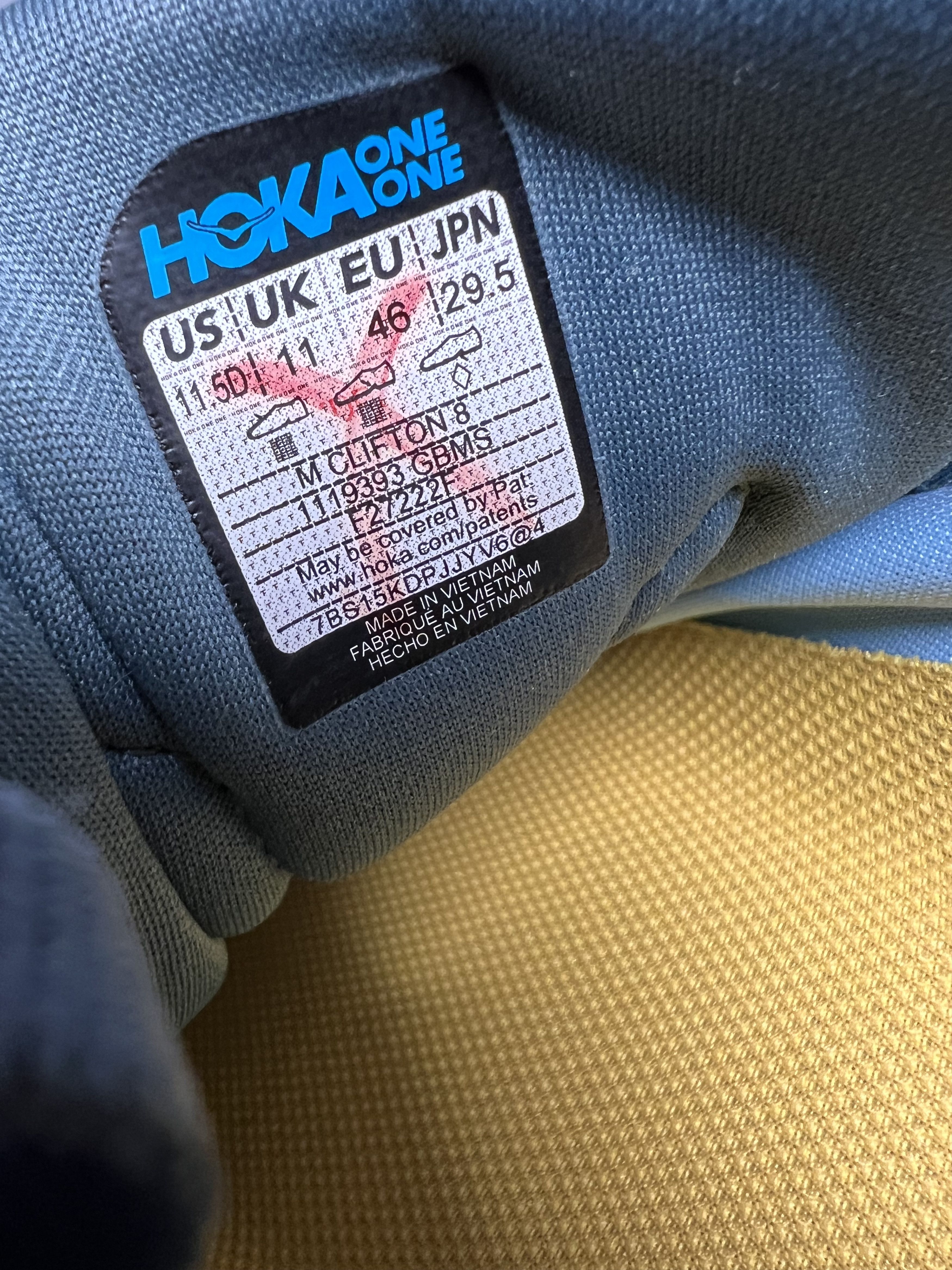 Hoka 11.5D Hoka One One Clifton 8 Men's Running Shoes Walking Gym Size US 11.5 / EU 44-45 - 12 Thumbnail