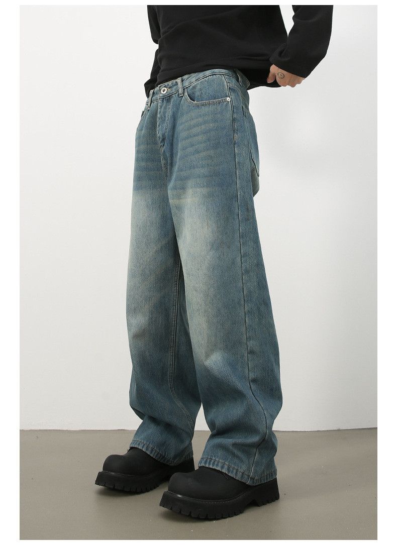 Japanese Brand × Jean Men's blue washed loose all-match straight jeans Size US 32 / EU 48 - 3 Thumbnail