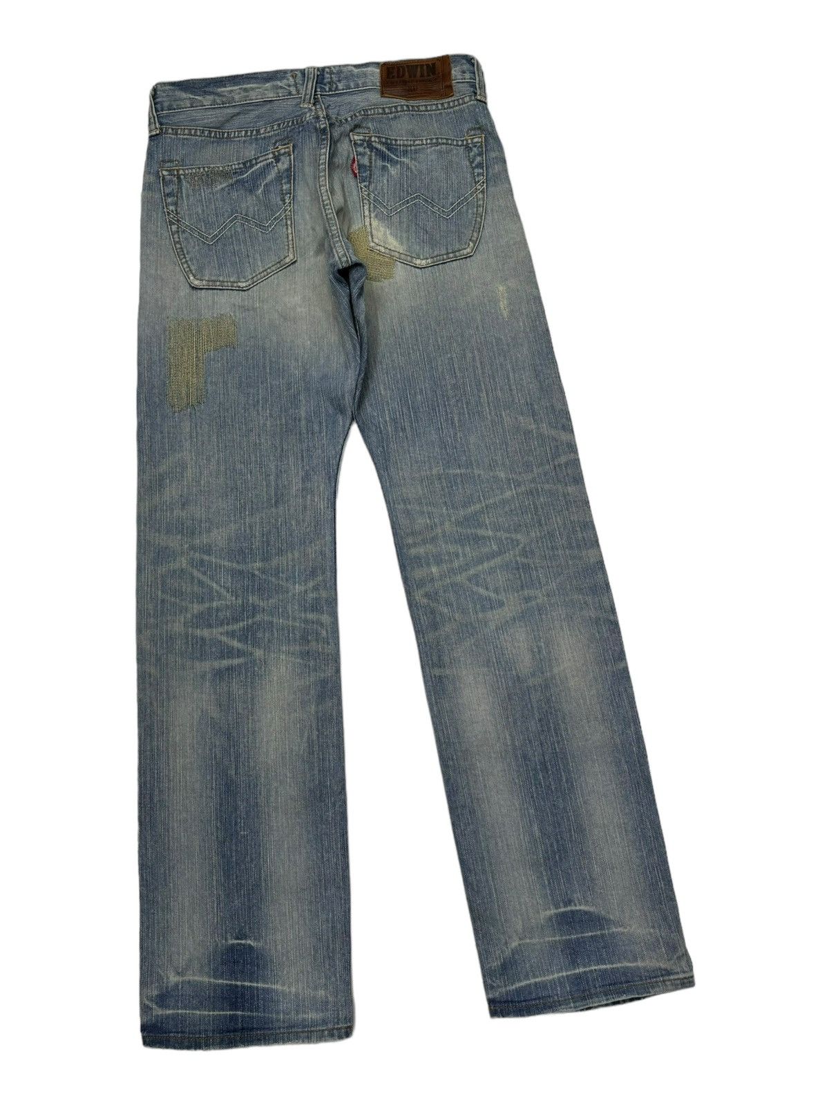 Kapital ❤️‍🔥EDWIN DISTRESS PATCHWORK KAPITAL STYLE DENIM JEANS Size US 31 - 4 Thumbnail