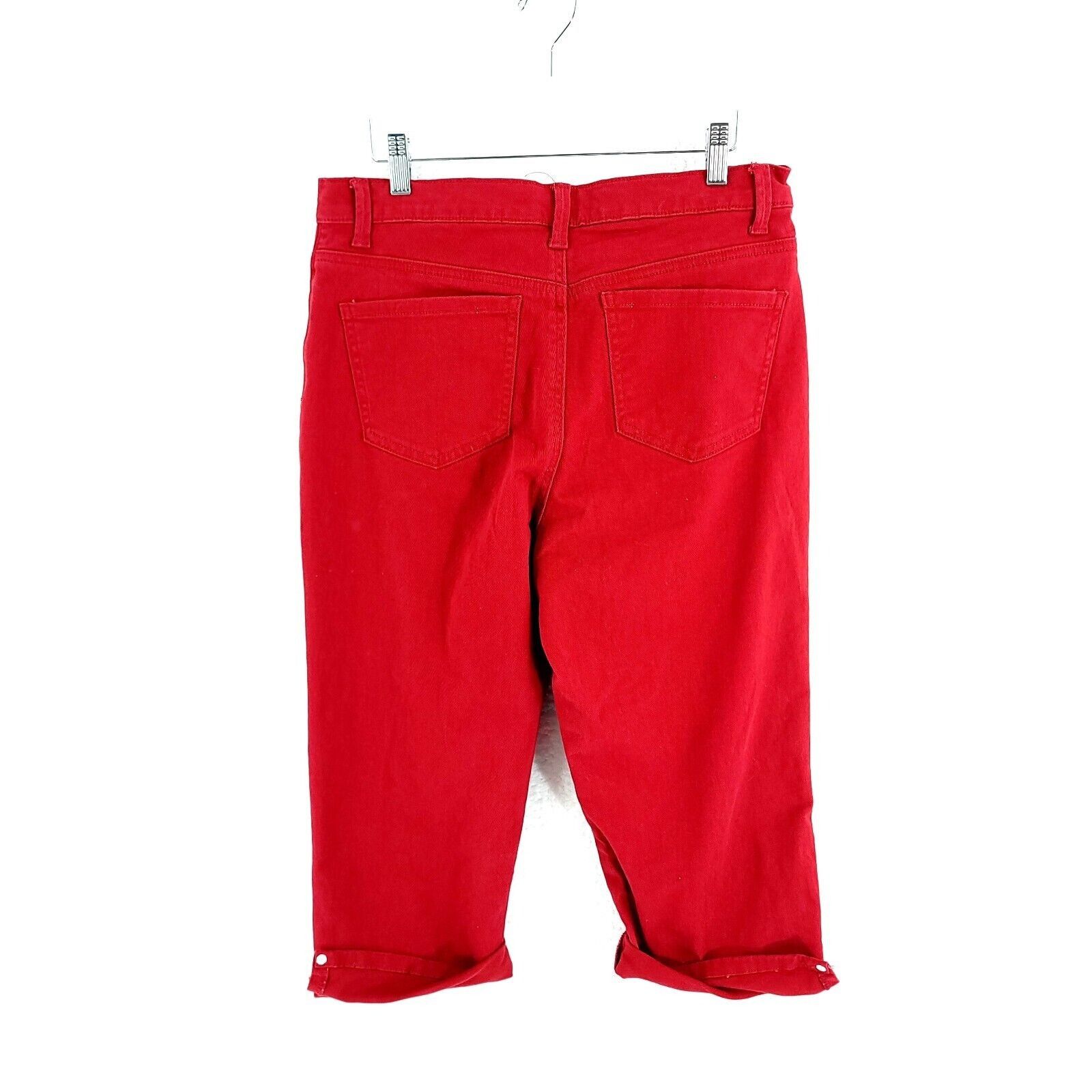 Gloria Vanderbilt Gloria Vanderbilt Red Roll-Up Capri Denim High Rise Jeans Am Size 32" / US 10 / IT 46 - 3 Thumbnail