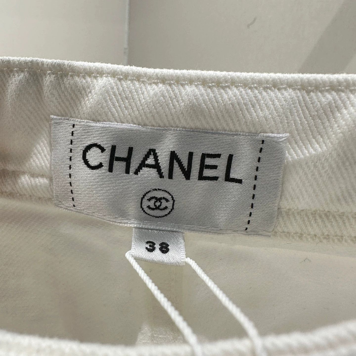 Chanel Chanel may669 26P White Logo Jeans 38 Cotton Size 27" / US 4 / IT 40 - 3 Thumbnail