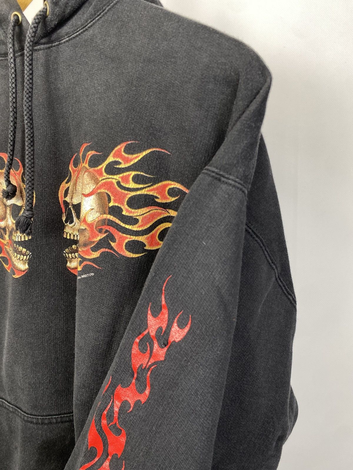 Japanese Brand × Vintage Vintage 90s Y2K Faded Flame Skull Spiral Hoodie Size US S / EU 44-46 / 1 - 4 Thumbnail