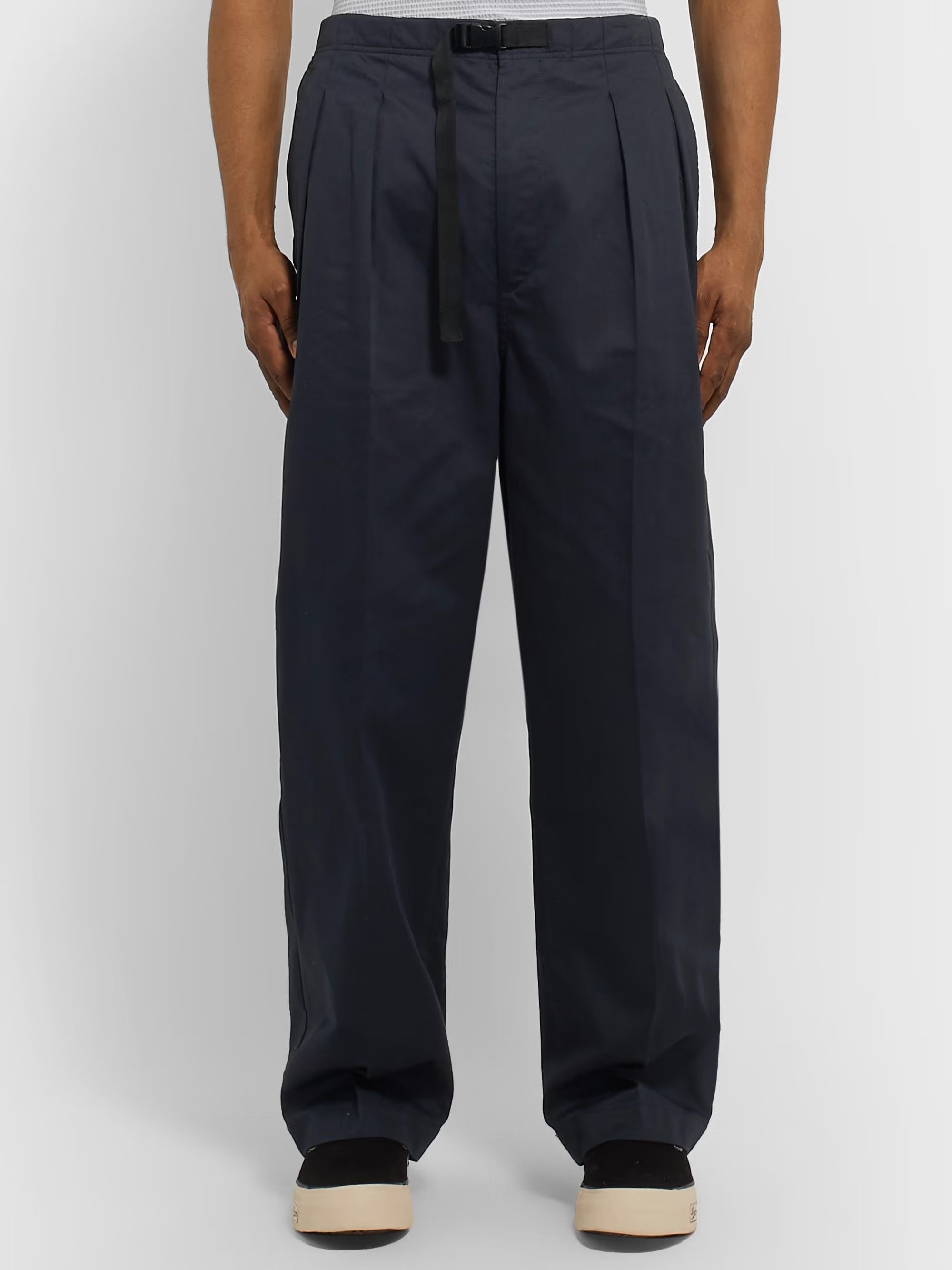 Chimala Tapered Belted Pleated Cotton-Poplin Trousers Size US 34 / EU 50 - 4 Thumbnail
