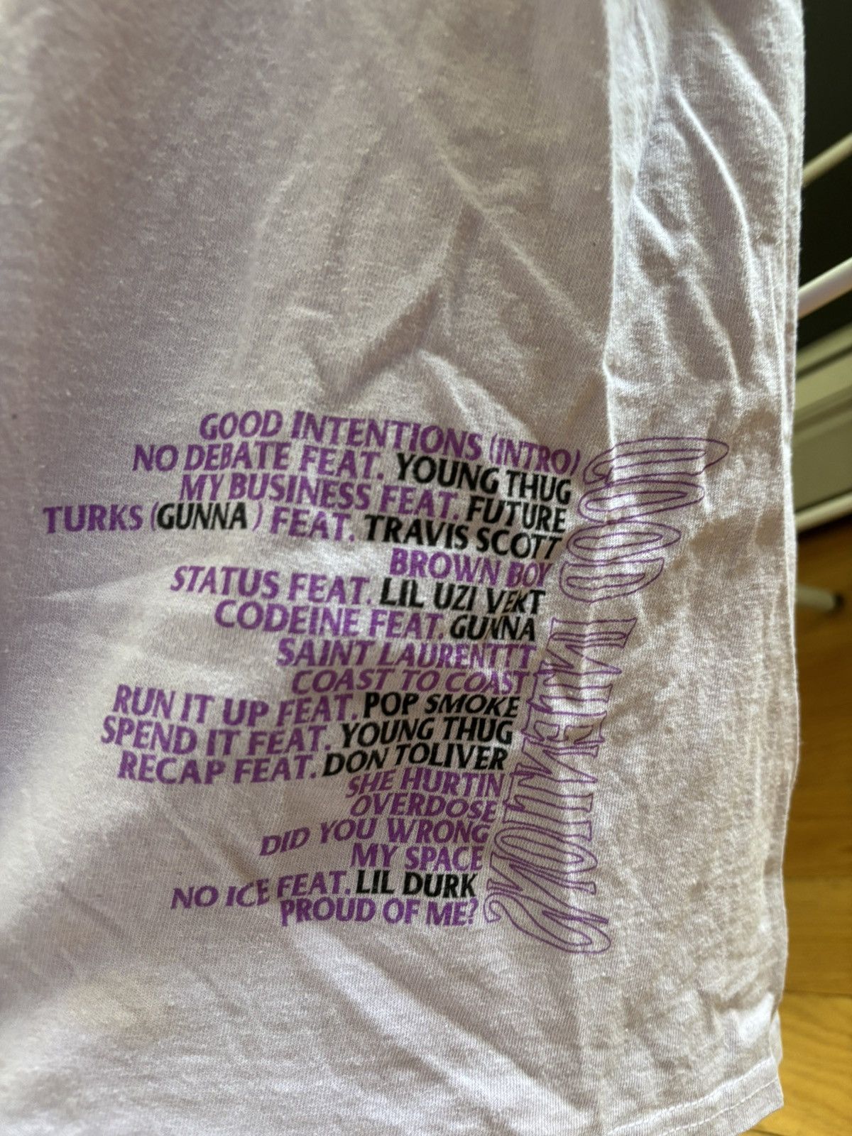 Vlone Light purple Good intentions Nav Vlone T shirt Size US M / EU 48-50 / 2 - 2 Thumbnail