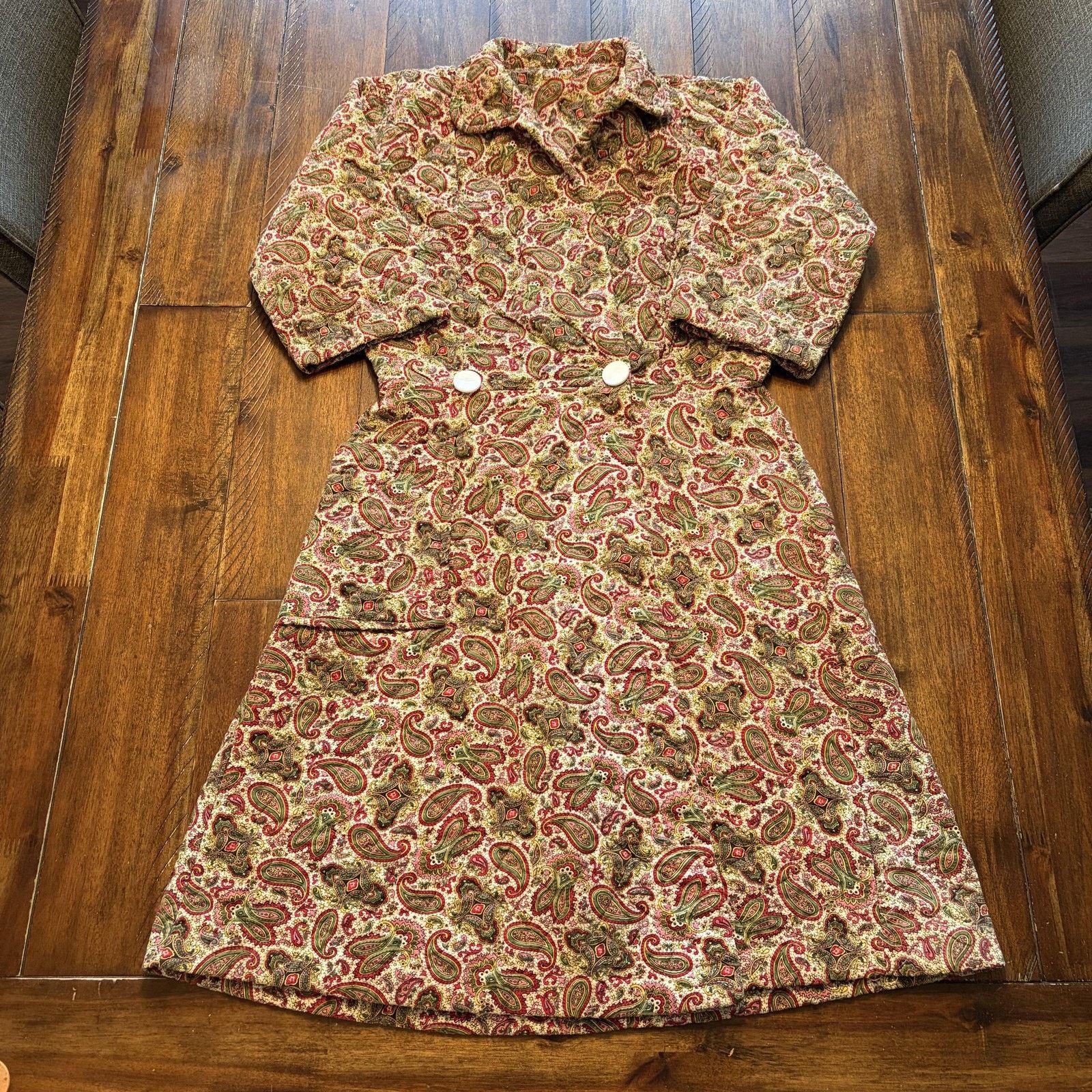 Vintage VTG Stan Herman Herbcraft M Button Up Quilted House Coat Size S / US 4 / IT 40 - 2 Thumbnail