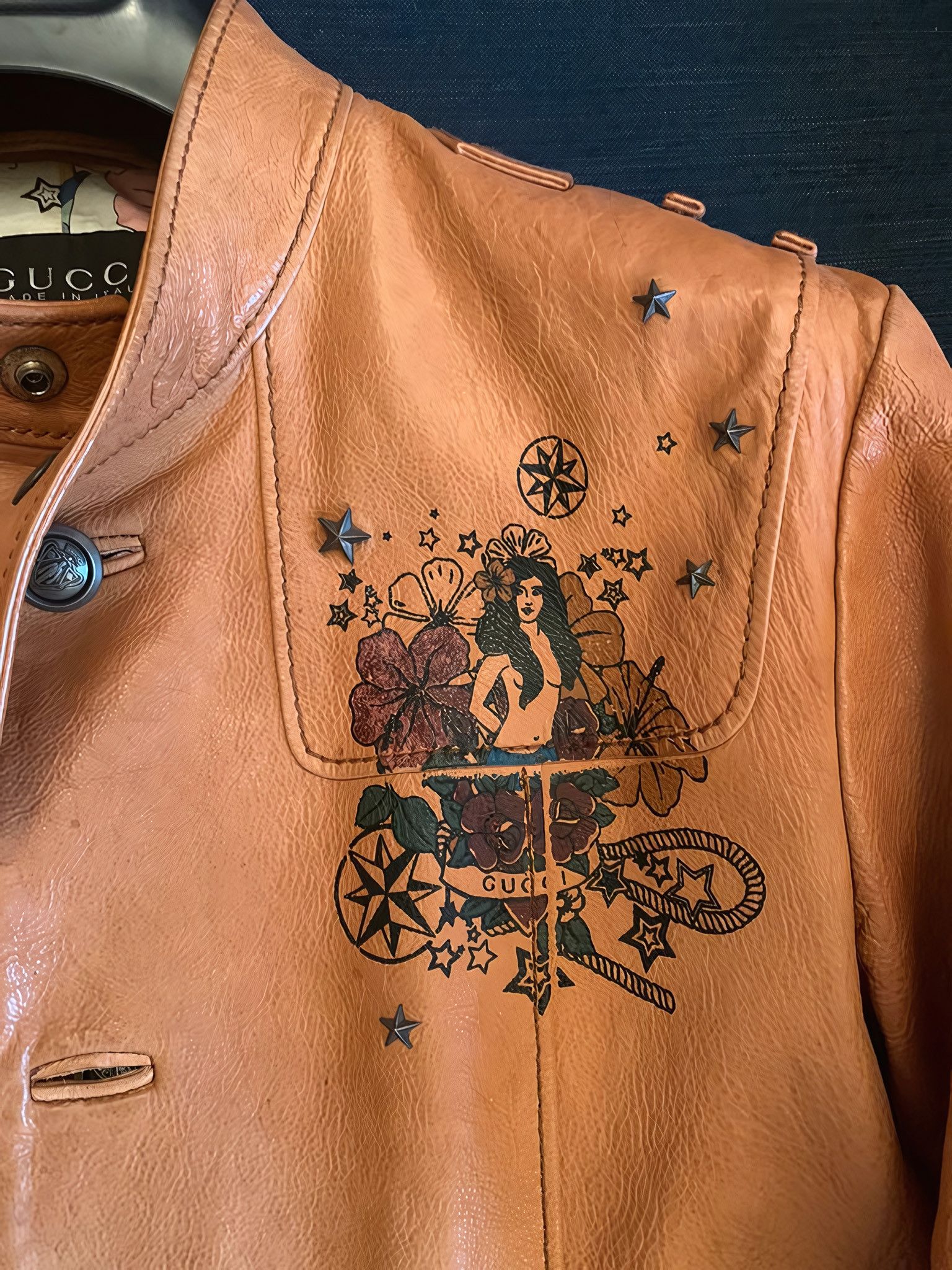 Gucci S/S 2009 TATTOO LEATHER JACKET Size US M / EU 48-50 / 2 - 4 Thumbnail