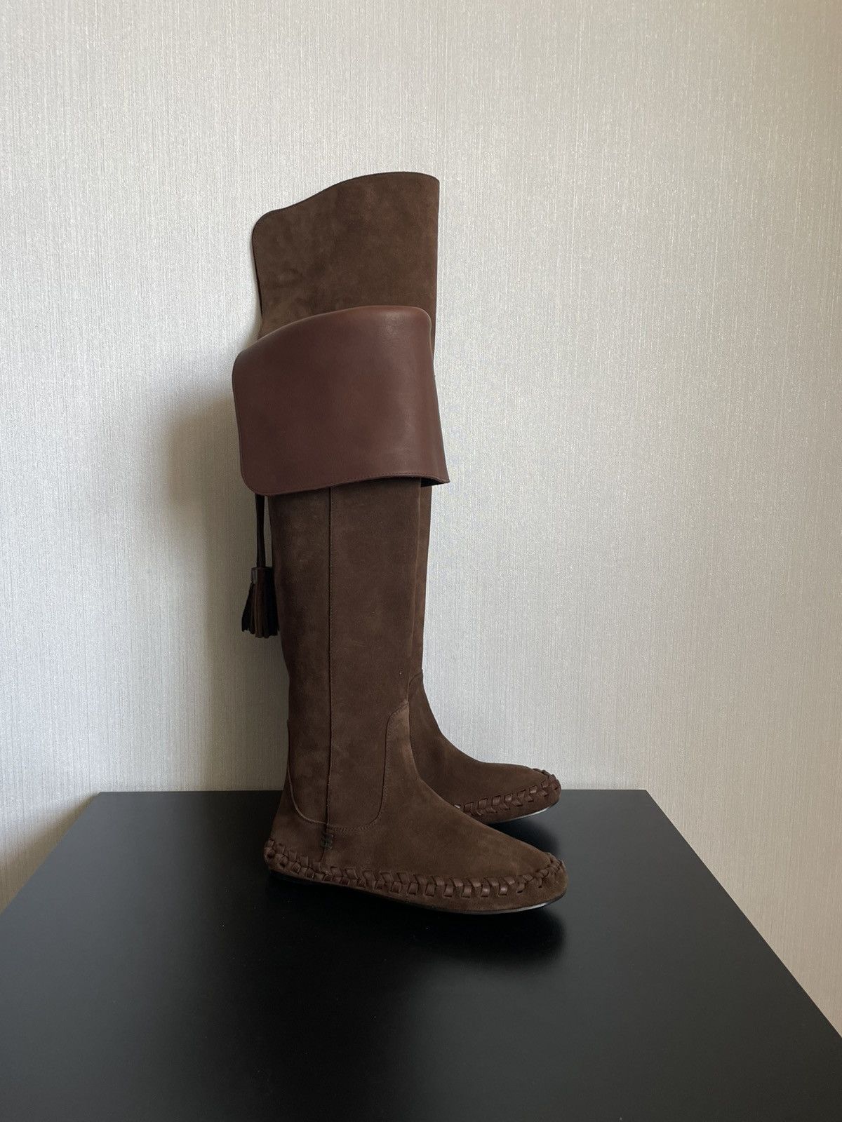 Celine Celine Marlou Suede/Leather over-the-knee Boots in Brown Size US 6 / IT 36 - 3 Thumbnail