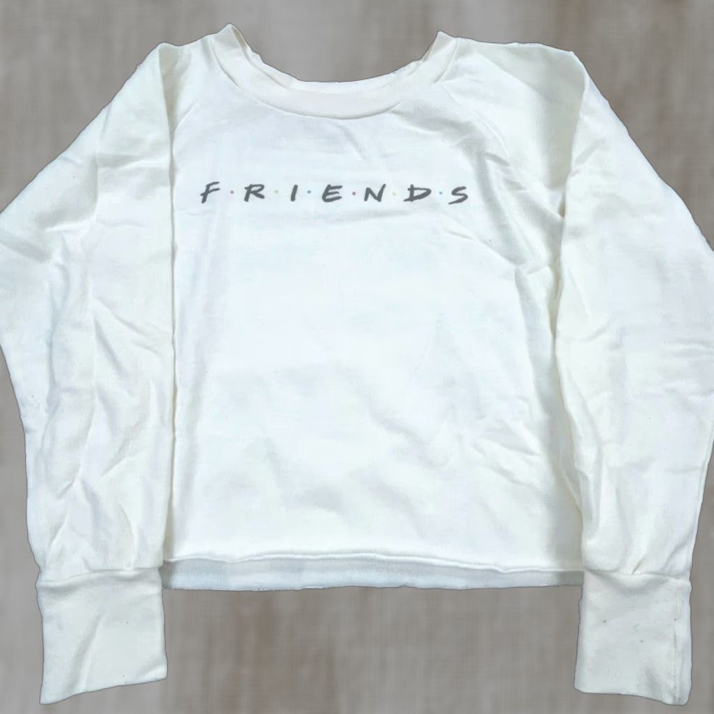 Vintage Friends Sweatshirt Women XS White Round Neck Pullover Long Sleeve Logo All Seasons Casual Vintage? No Size XS / US 0-2 / IT 36-38 - 1 Thumbnail