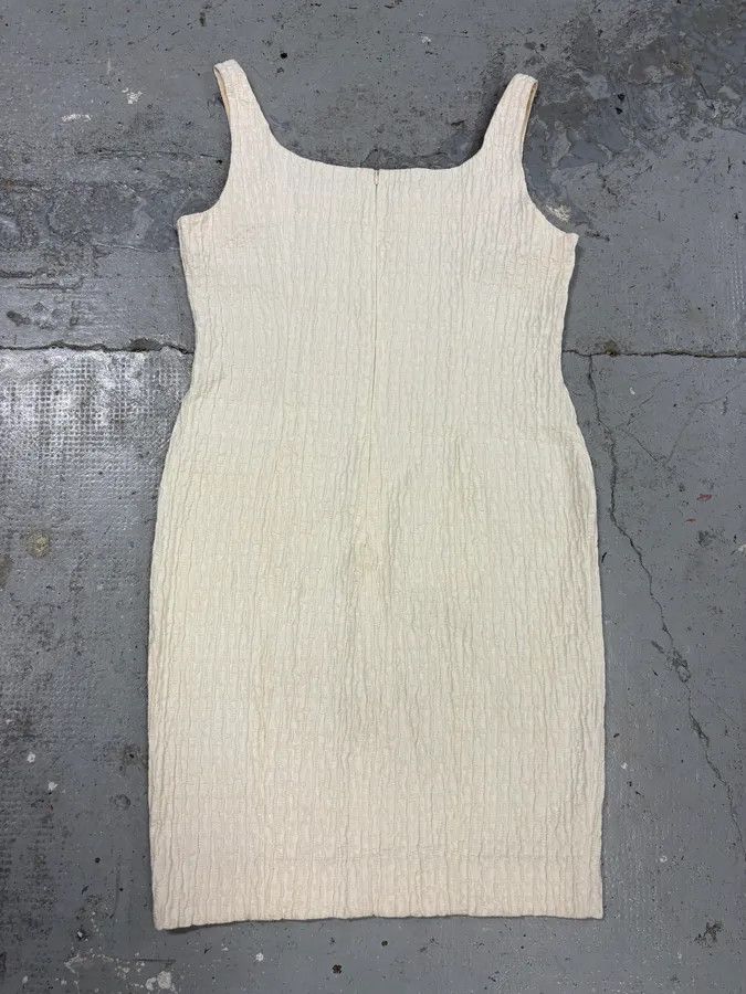 Moschino × Vintage 2000s Moschino Cream Beige Pleats Dress Size M / US 6-8 / IT 42-44 - 4 Thumbnail