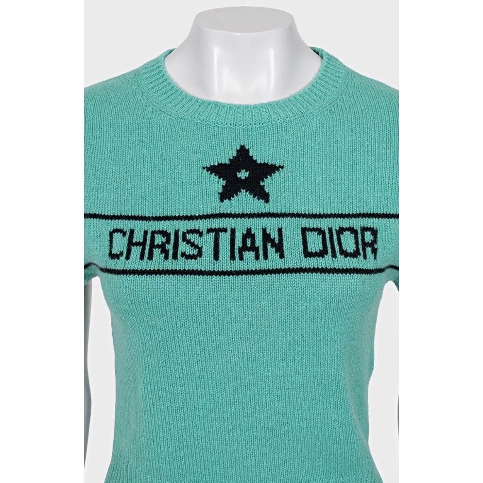 Dior Christian Dior Green Cashmere Signature Top Sz.36/S Size XS / US 0-2 / IT 36-38 - 4 Thumbnail