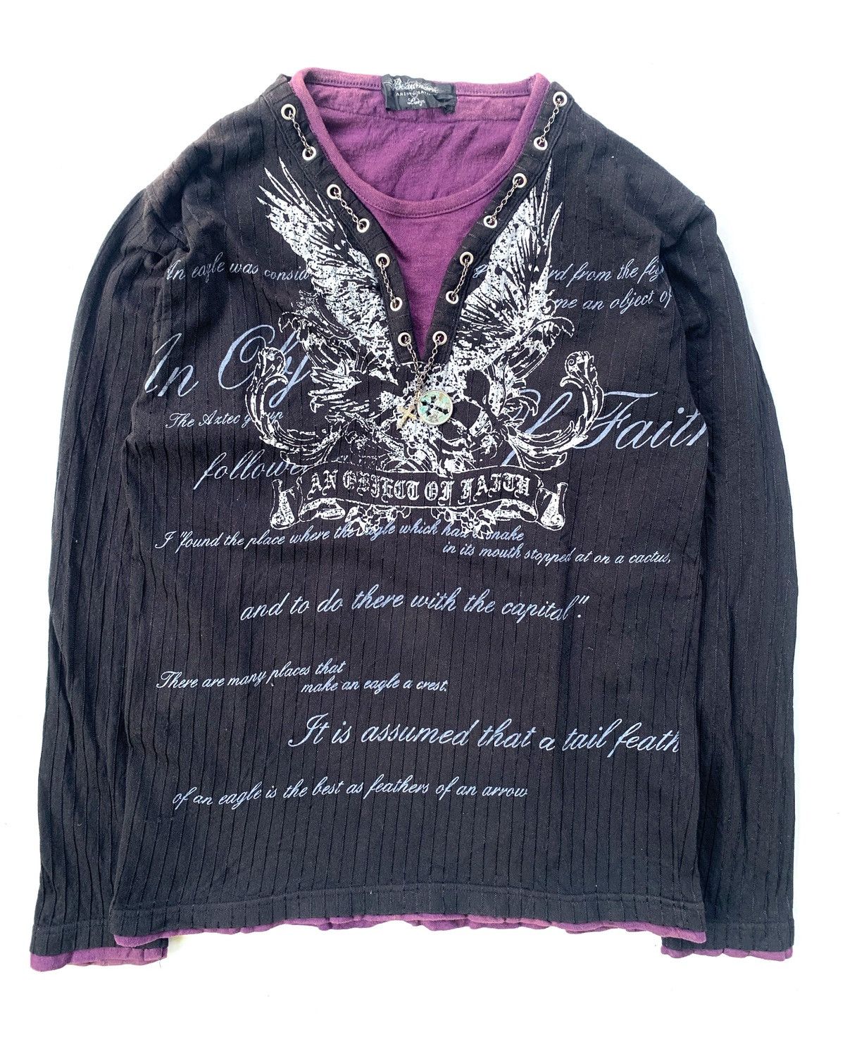 image of Hysteric Glamour x Le Grande Bleu L G B Beaumere Seditionaries Poem Cross Necklace Double Layer Tee