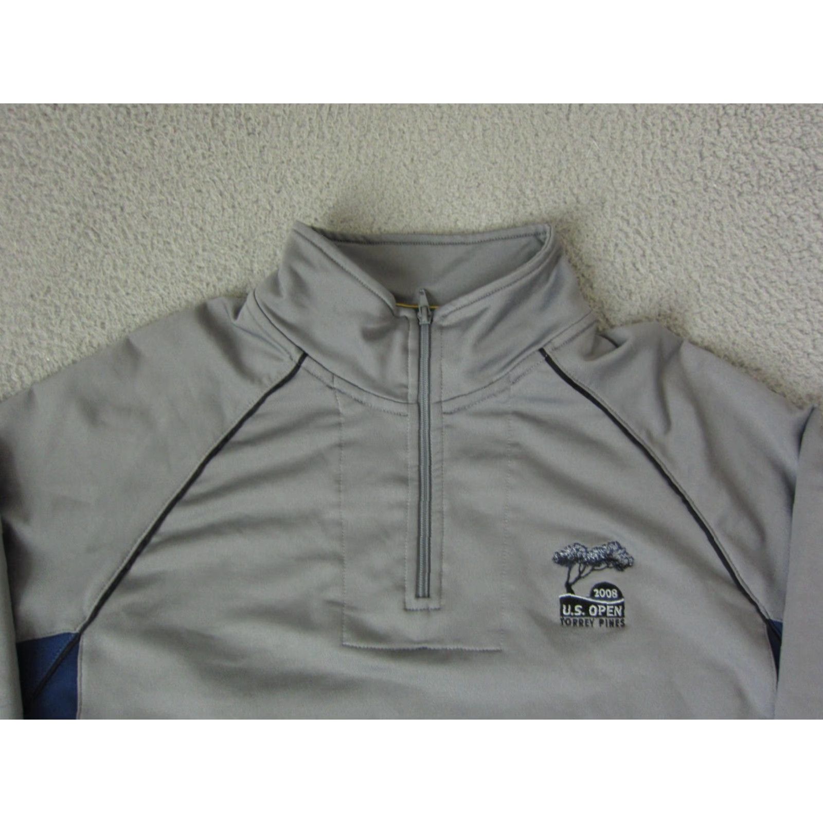 Vintage VINTAGE US Open Sweater Mens Pullover 1/4 Zip 2008 Gray M Logo 90s Outdoor Mock Neck Full Zip Water Resistant Shirt Size US M / EU 48-50 / 2 - 2 Thumbnail