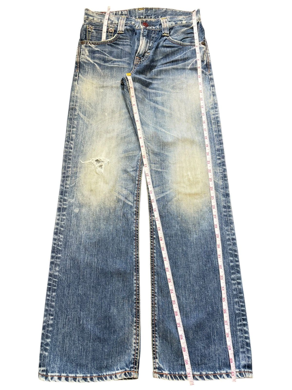 Edwin Vintage Edwin 503 Faded Wash Distress Bootcut Jeans Size 29" - 7 Thumbnail