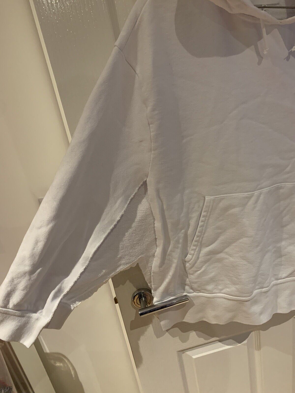 Maison Margiela MAISON MARTIN MARGIELA White Cape Raw Frayed Hoodie Size US XS / EU 42 / 0 - 6 Thumbnail