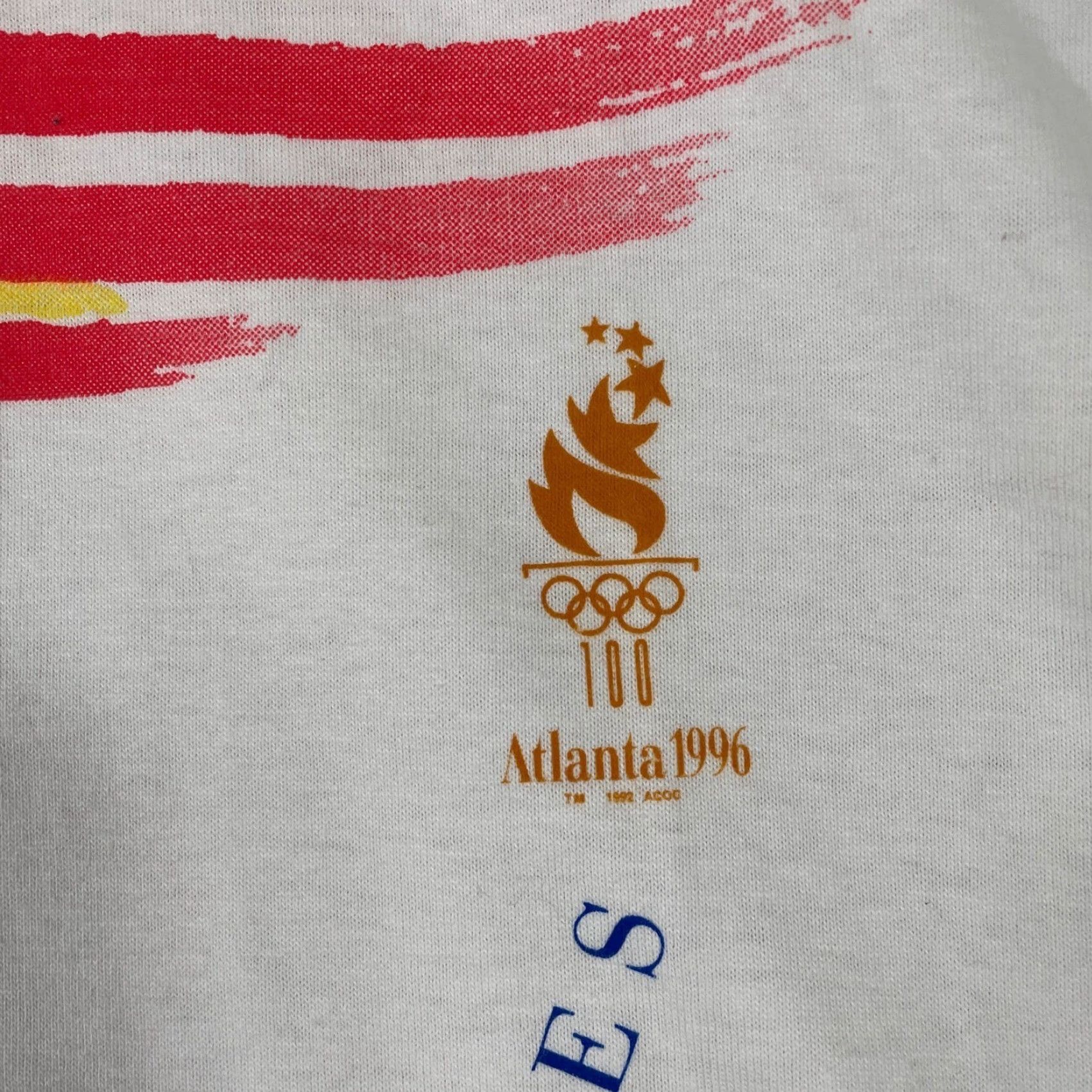Champion VINTAGE Champion Shirt Mens L White 1996 Atlanta Olympics 100th Anniversary Crew Neck Short Sleeve T-Shirt Size US L / EU 52-54 / 3 - 2 Thumbnail