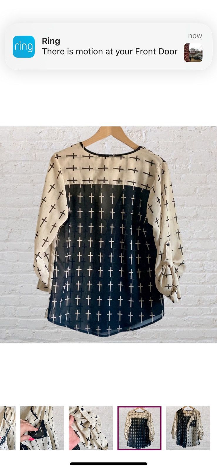 Other DEEP PLUNGE CROSS PRINT PULLOVER BLOUSE TOP Size M / US 6-8 / IT 42-44 - 7 Thumbnail