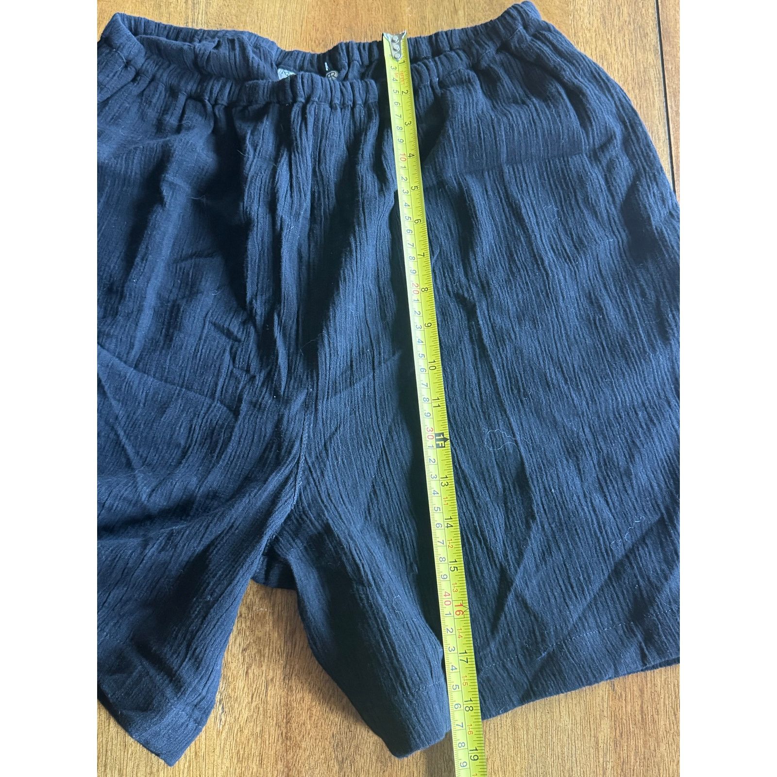 Other Vintage NWT 90s Regina Porter Black Crinkle Shorts Deadstock Size 34" / US 12 / IT 48 - 7 Thumbnail