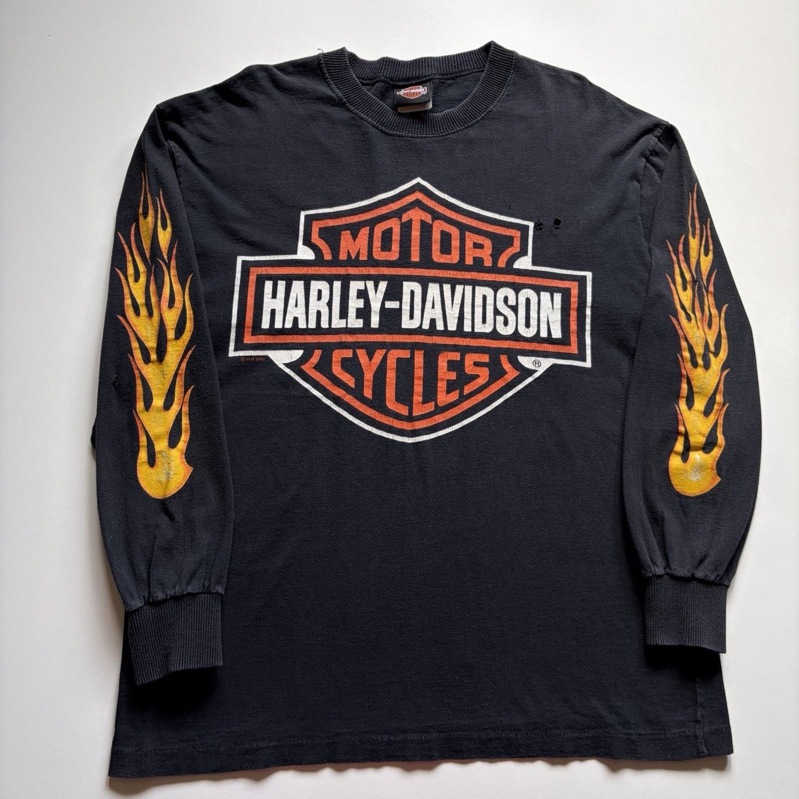 Harley Davidson × Vintage 90s Harley Davidson blue flame long