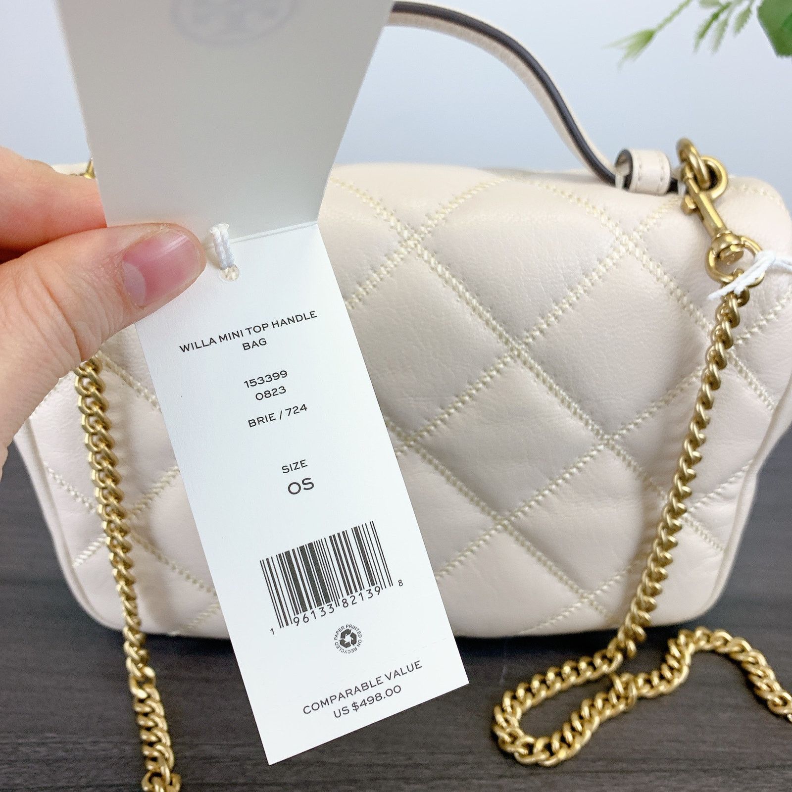 Tory Burch Tory Burch 153399 Willa Mini Top Handle Bag IN BRIE Size ONE SIZE - 5 Thumbnail