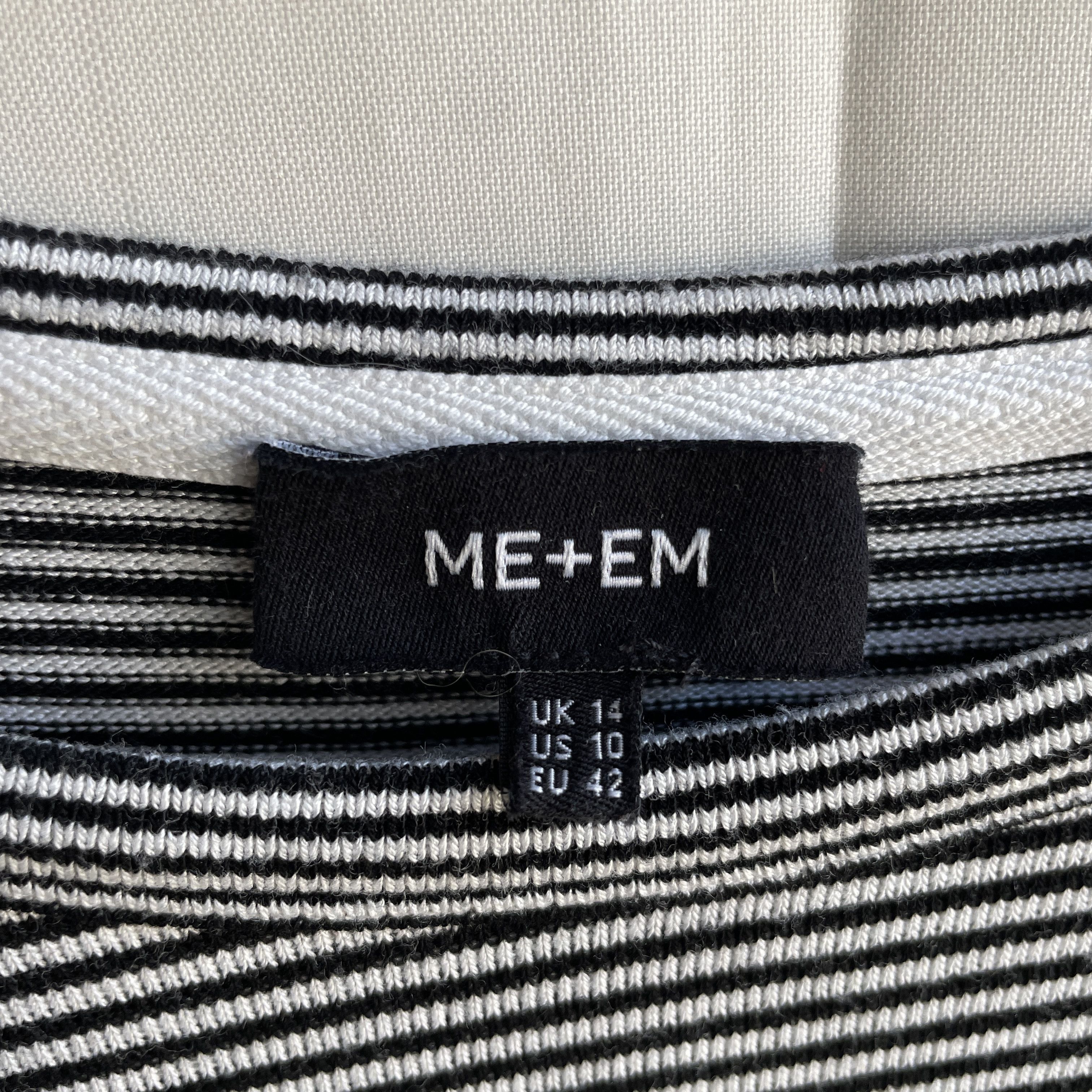 ME+EM Me+Em Striped Ruffles Sleeve Womens Top T-Shirt Size L / US 10 / IT 46 - 7 Thumbnail