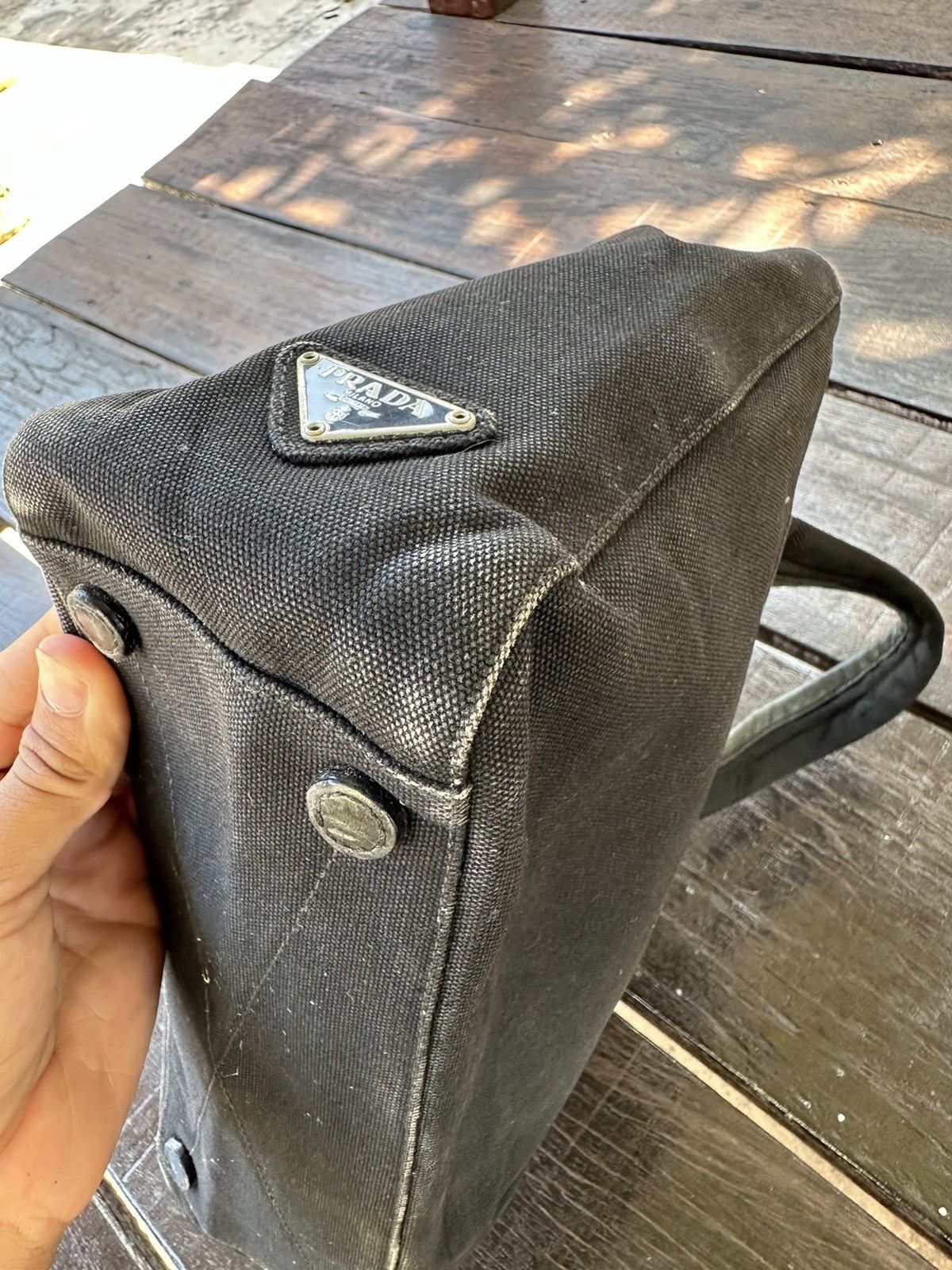 Prada × Vintage Vintage prada canvas hand carry bag Size ONE SIZE - 8 Thumbnail