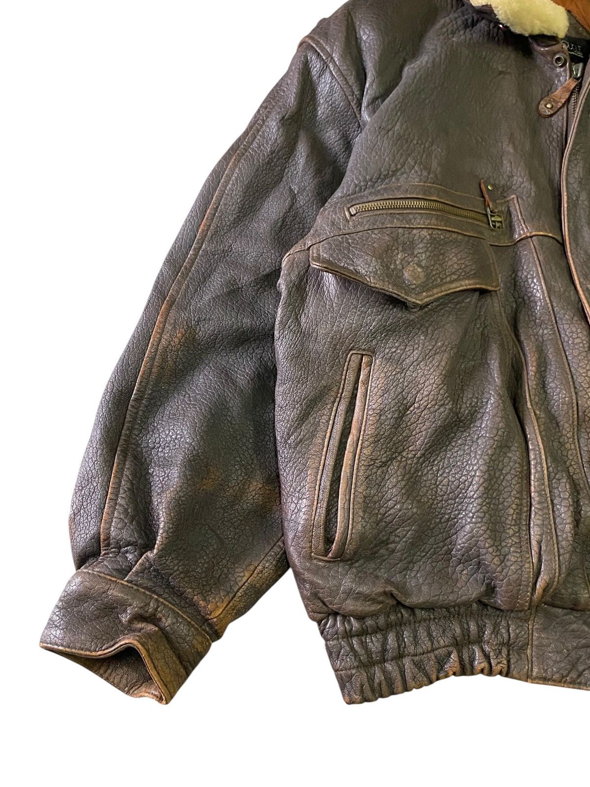 Vintage VTG Dougle Homme Japanese Brand Leather Bomber Flight Jacket Size US L / EU 52-54 / 3 - 5 Thumbnail