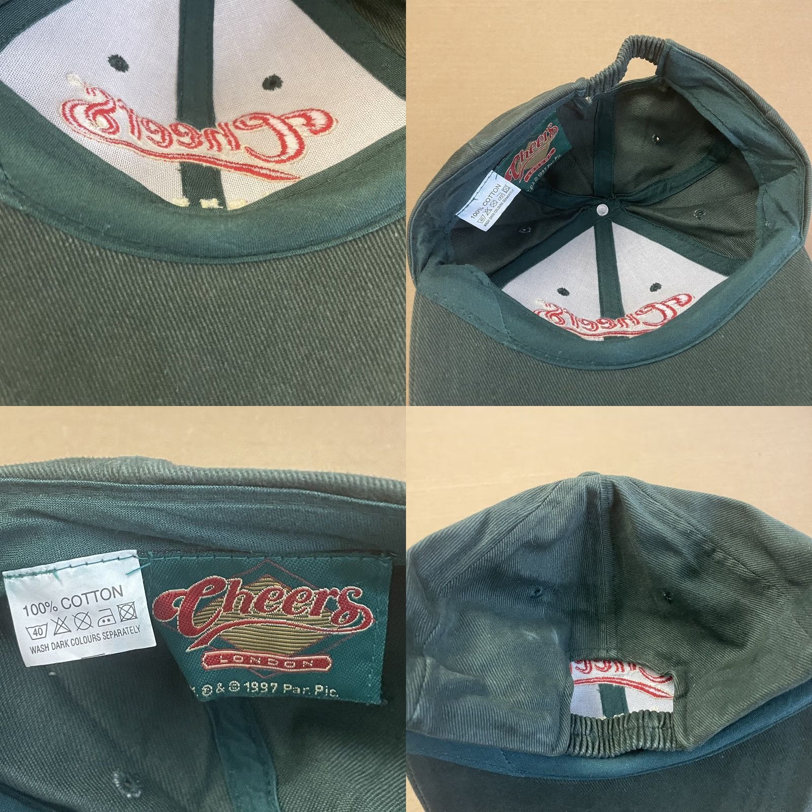 Vintage VINTAGE Cheers London Hat Cap Strap Back Adult Green OS TV Show Stretch Mens Hat Size ONE SIZE - 8 Thumbnail