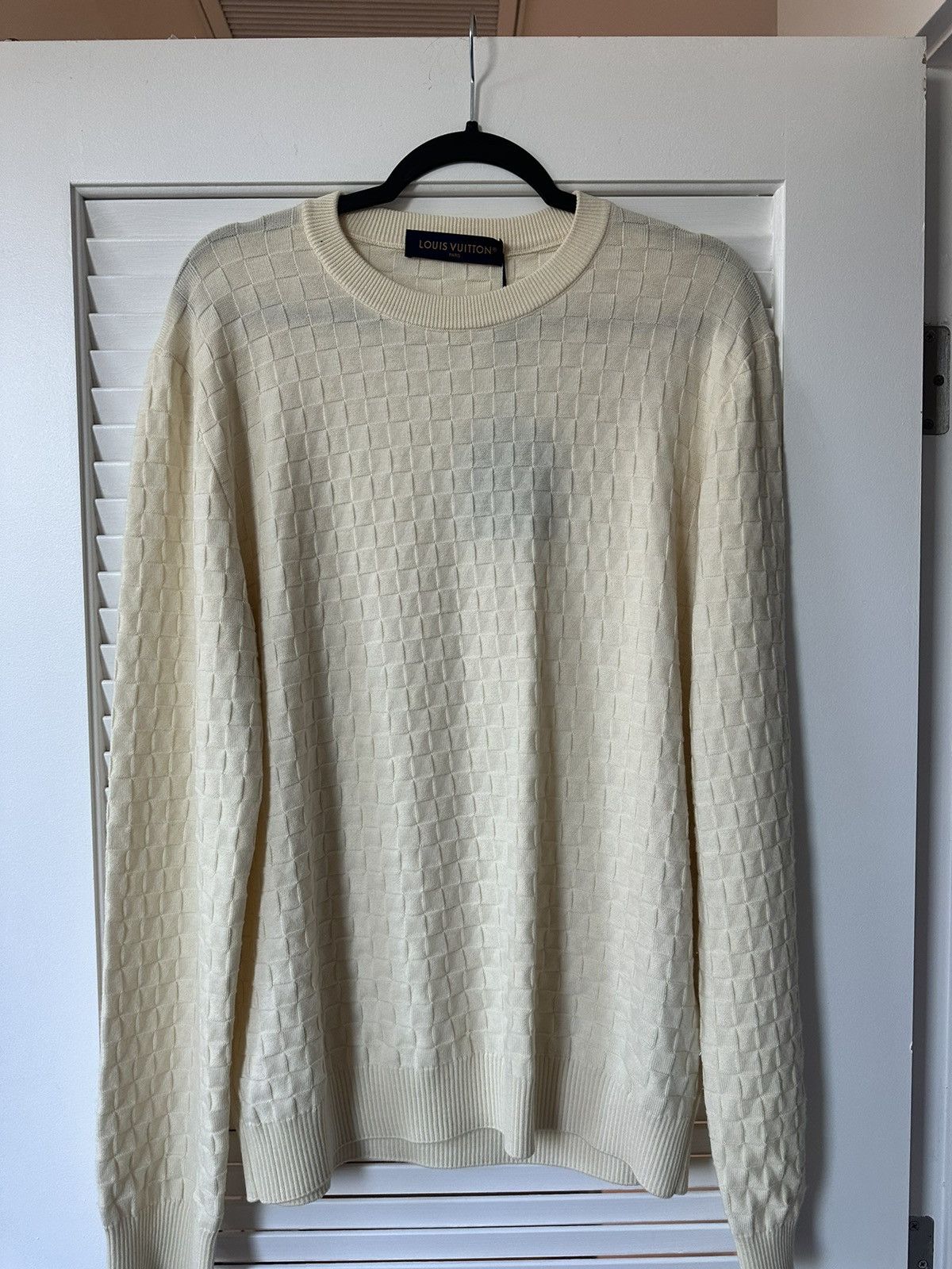 Louis Vuitton Louis Vuitton Damier Wool Long-Sleeved Crewneck Size US XL / EU 56 / 4 - 6 Thumbnail