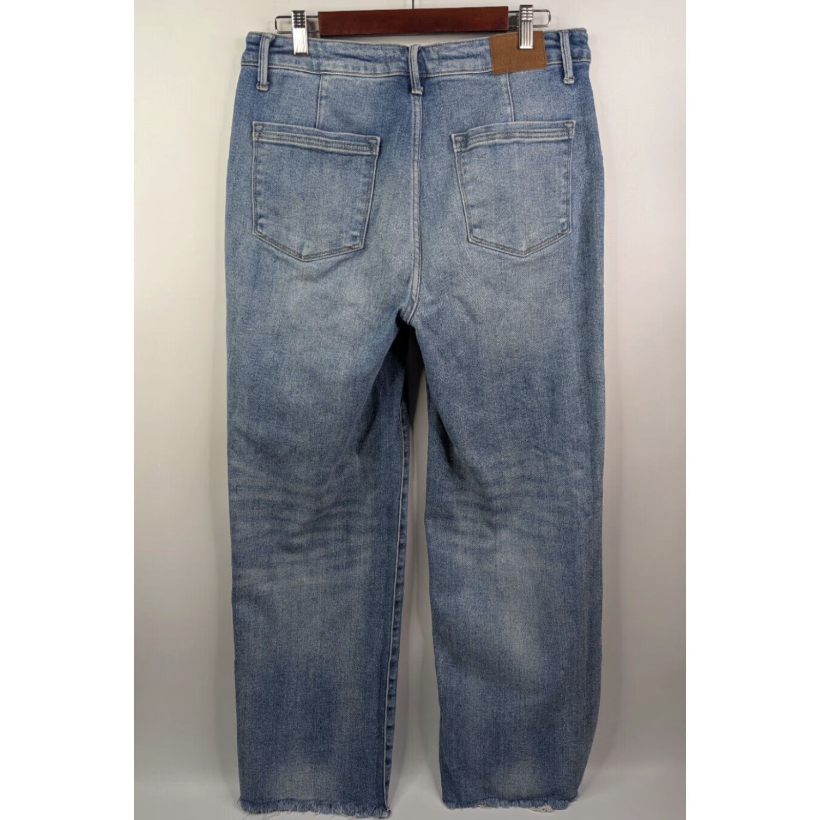 Vintage Judy Blue Fairmont High Rise Wide Leg Raw Hem Jeans Womens 13/31 Jeans Size 34" / US 12 / IT 48 - 4 Thumbnail