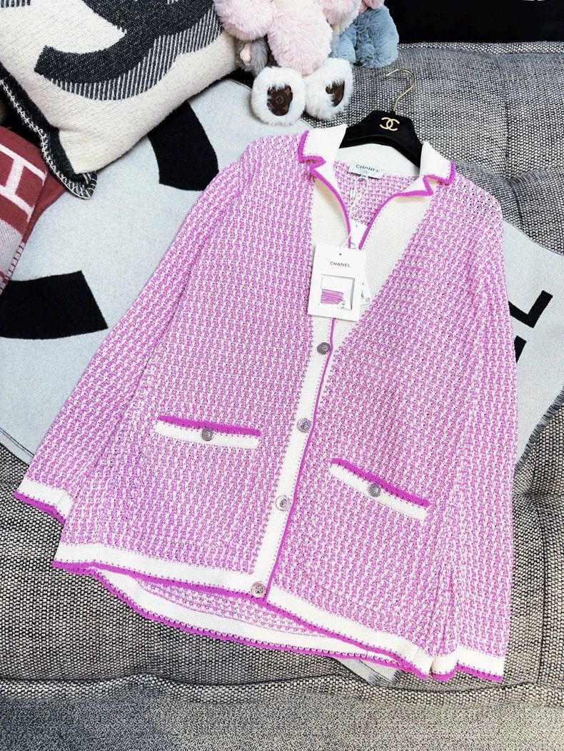 Chanel Chanel Pink Purple White Plaid Cardigan Coat Size M / US 6-8 / IT 42-44 - 5 Thumbnail