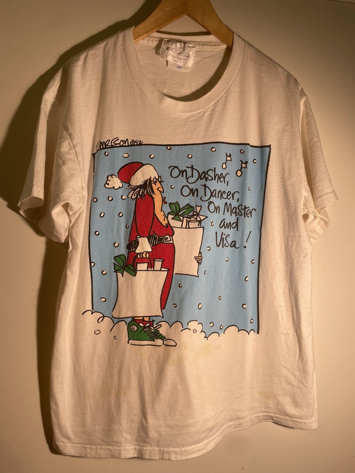 Vintage 90’s VTG Vintage Emerson Christmas Funny Card Retro T Shirt Size US L / EU 52-54 / 3 - 1 Thumbnail
