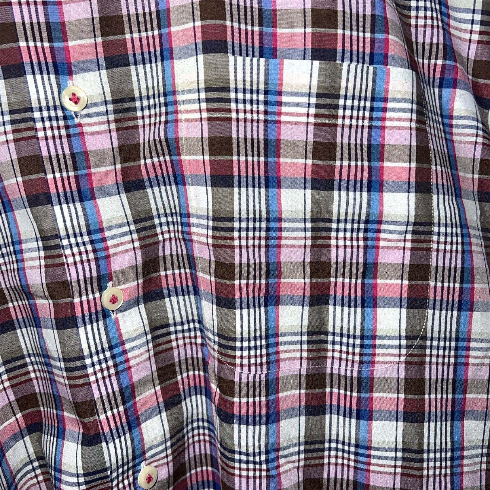 Peter Millar Peter Millar Plaid Button Up Shirt Mens XL Pink Size US XL / EU 56 / 4 - 3 Thumbnail