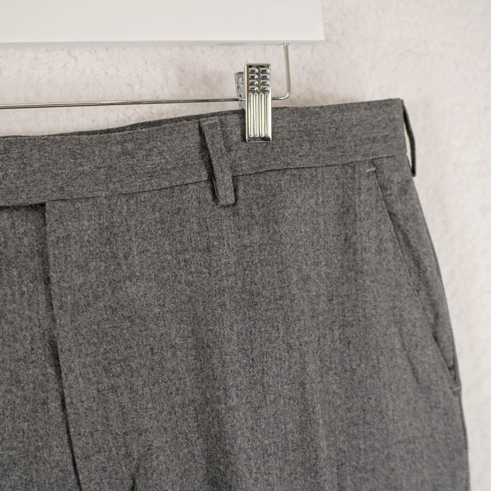 Berle Berle Flannel Wool Gray Flat Front Cuffed High Rise Lined Dr Size 40R - 3 Thumbnail
