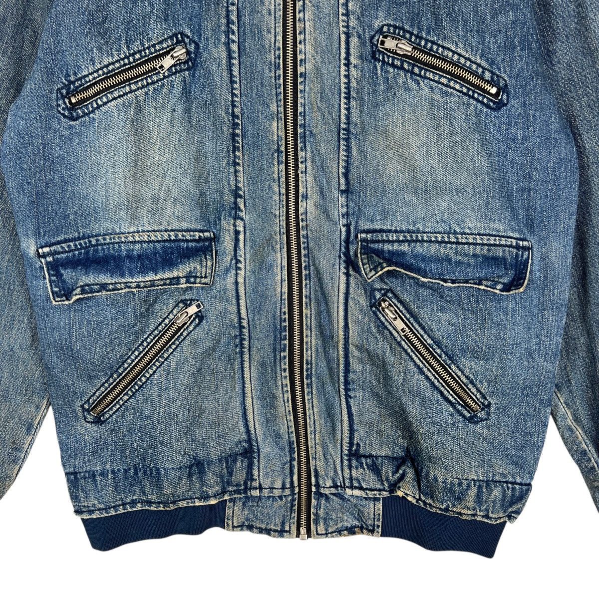 Japanese Brand 🔥 BREATH MINT NUMBER NINE DYED DENIM BOMBER JACKET Size US M / EU 48-50 / 2 - 5 Thumbnail