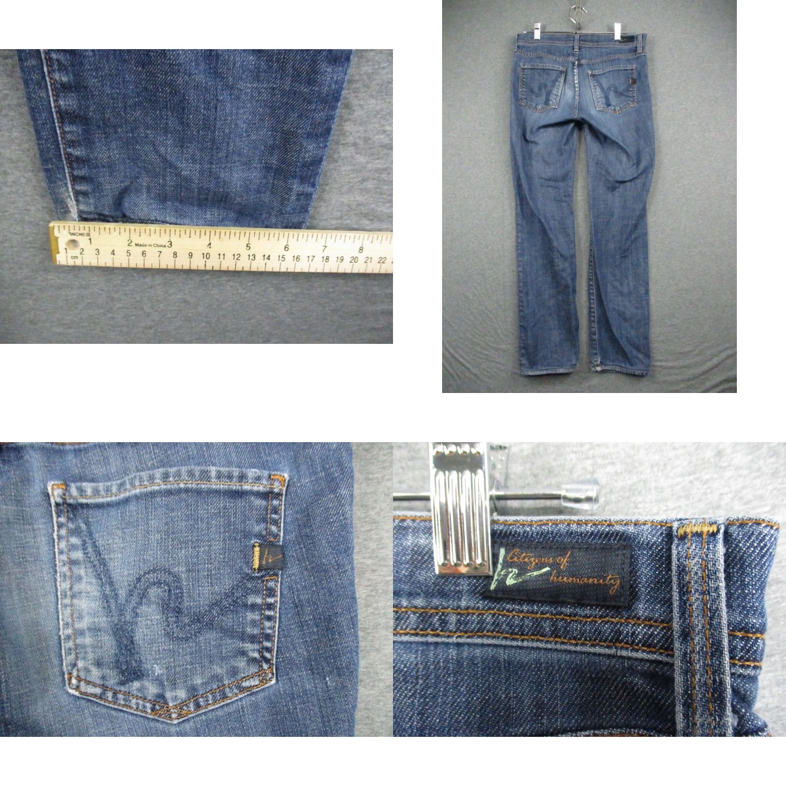 Citizens Of Humanity Citizens of Humanity Jeans Womens Low Waist Flare Jerome Dahan 28 Blue Denim 5-Pocket Regular Zipper Fly Cotton Elastane USA Made Womens Size 28" / US 6 / IT 42 - 8 Thumbnail