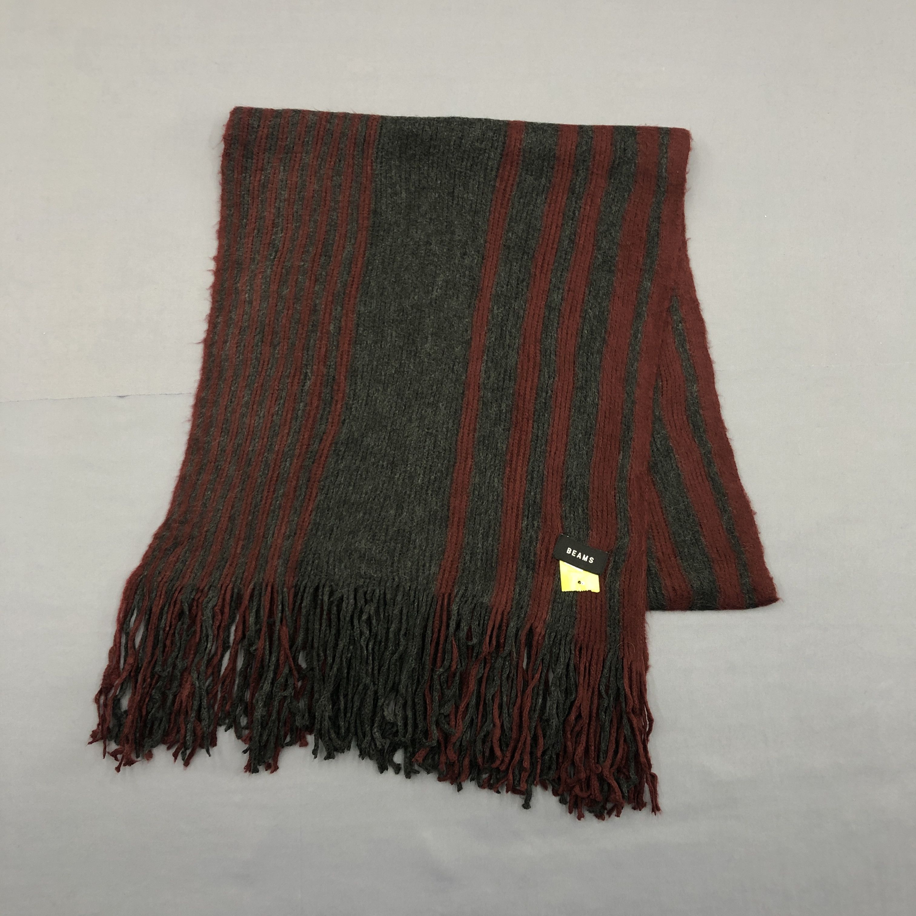 Beams Plus Vintage Beams Scarf Fringe Ribbed Knit Wool Scarves. Size ONE SIZE - 3 Thumbnail