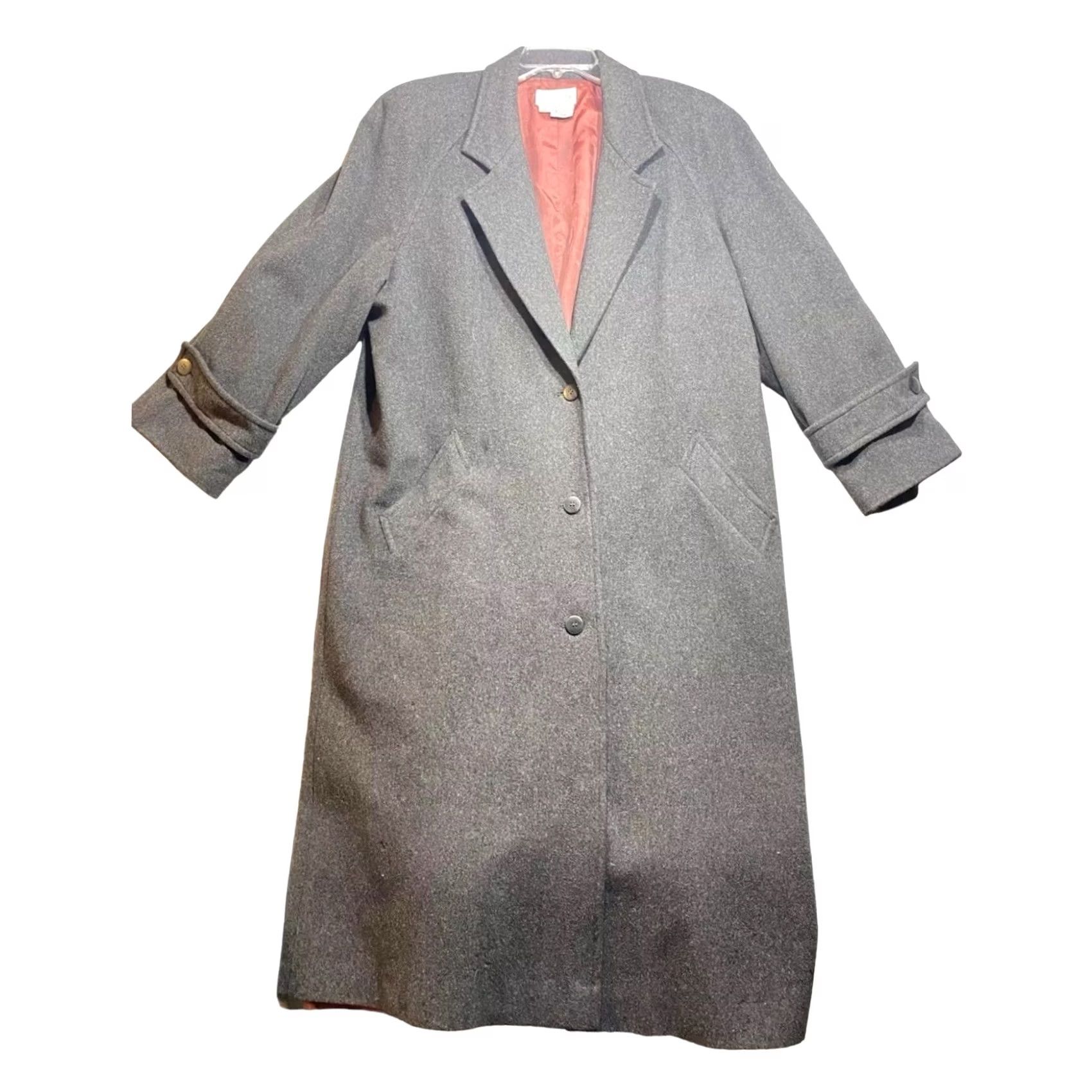 Vintage VINTAGE Breckenridge Wool Jacket Coat Long Dark Gray Sz 8 OverCoat Button Womens Winter Casual 90s Size M / US 6-8 / IT 42-44 - 5 Thumbnail