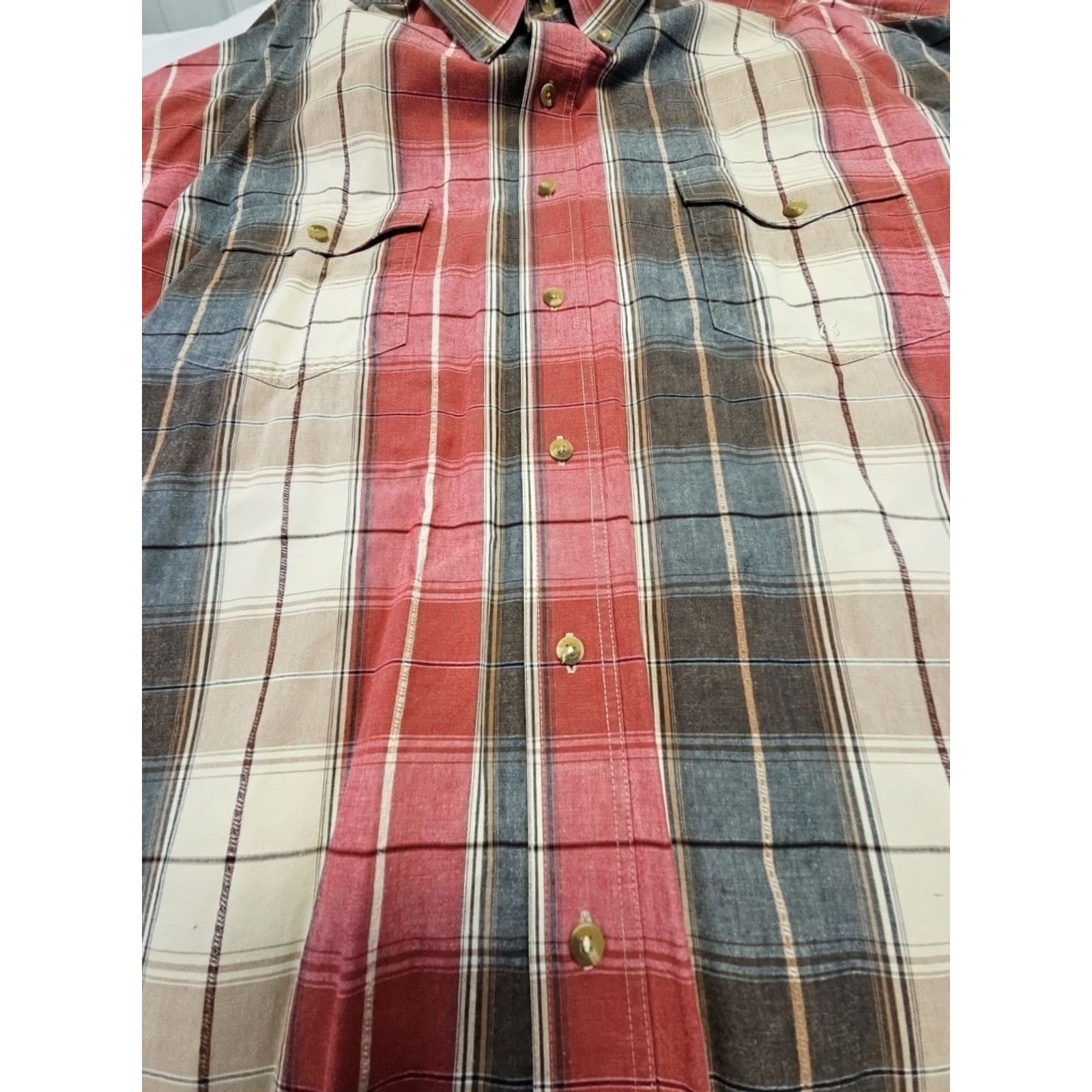 Roper Roper Shirt Plaid Western 3XT Big & Tall Long Sleeve Cotton Multicolor Snap Pocket Men Size US XXL / EU 58 / 5 - 3 Thumbnail