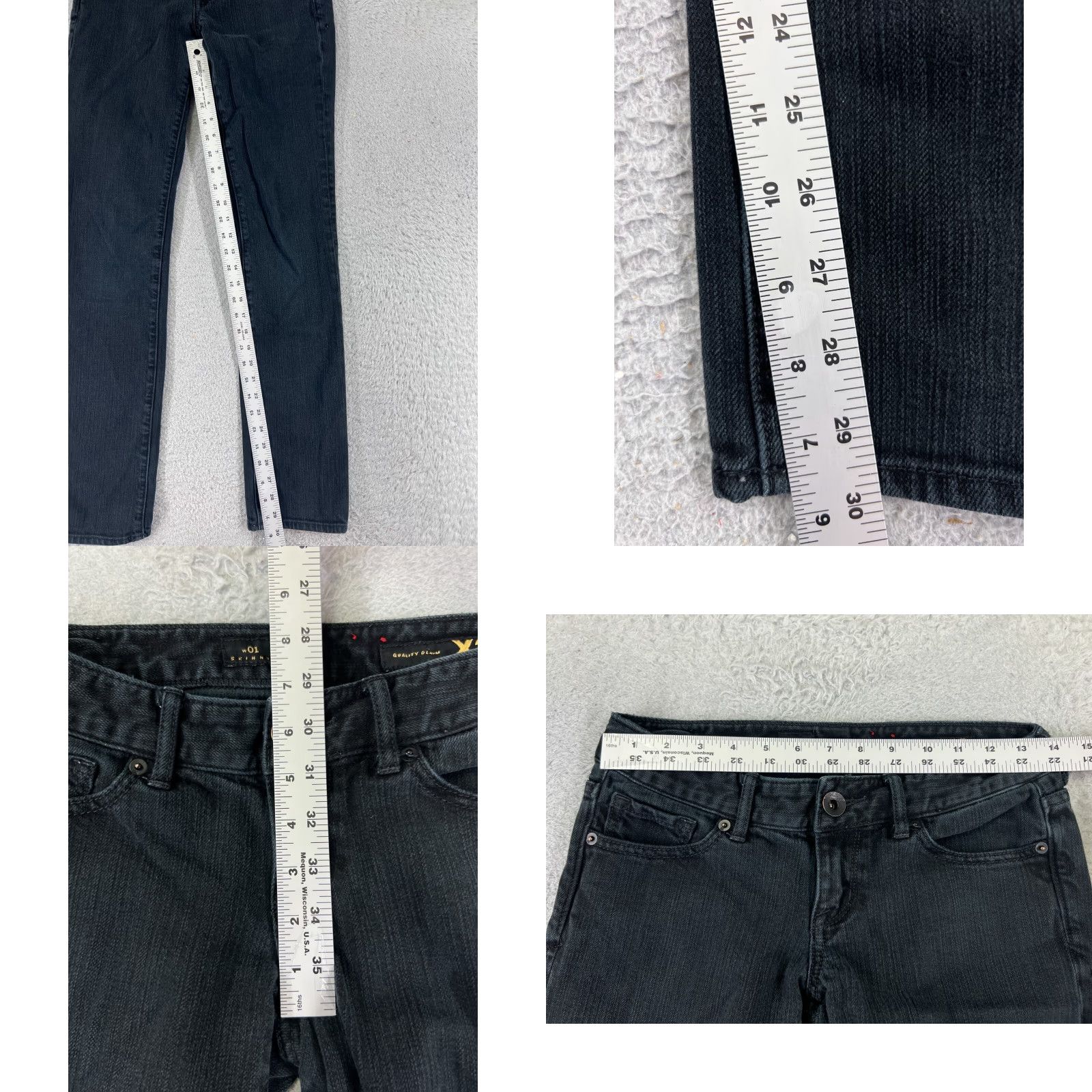 Express Express Jeans Womens 0 Black Denim Skinny 26x30 Low Rise 5-Pocket Cotton Blend Embroidered Western Womens Size 25" / US 0 / IT 36 - 8 Thumbnail