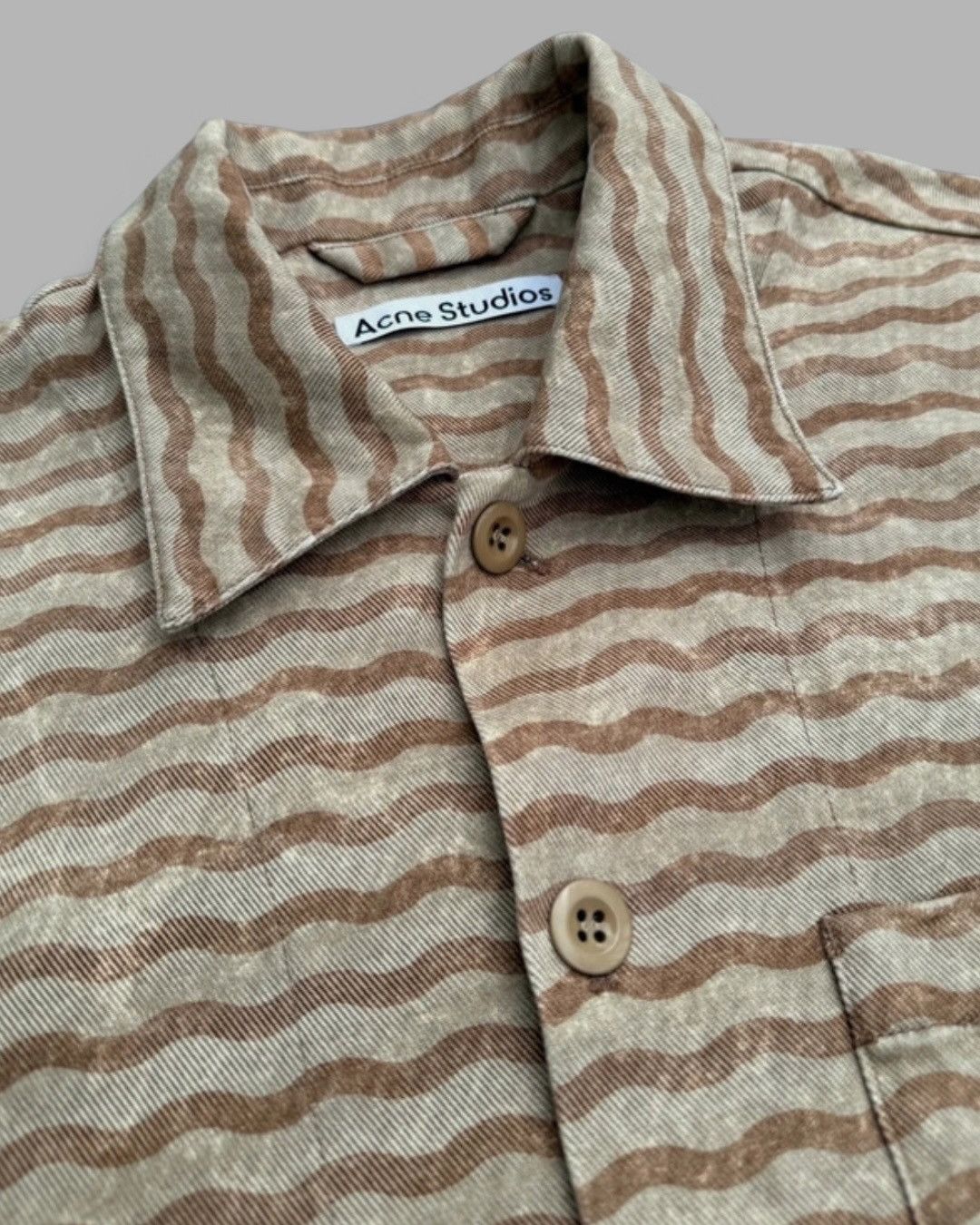 Acne Studios SS2022 Acne Studios Wave Print Denim Work Jacket Size US L / EU 52-54 / 3 - 9 Thumbnail