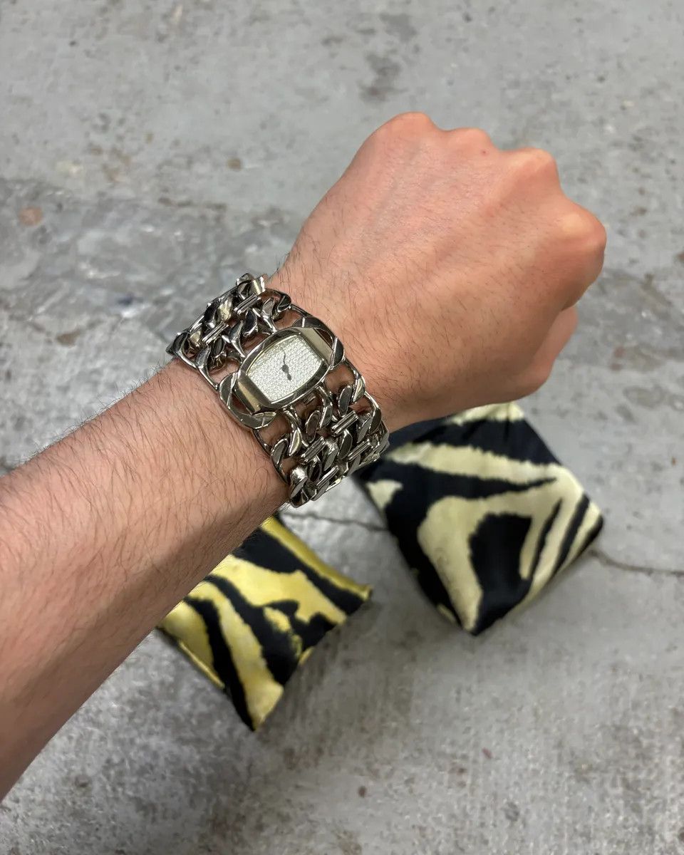 Roberto Cavalli Roberto Cavalli Cuban Chain Grey Watch Size ONE SIZE - 1 Thumbnail