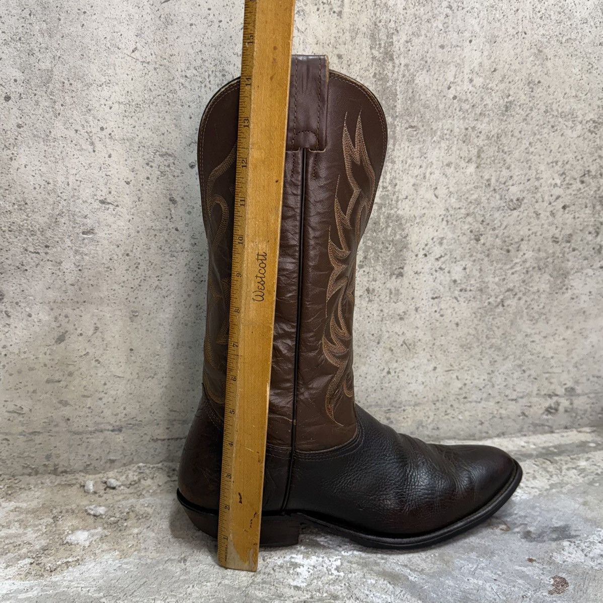 Nocona Boots Vintage Nocona USA Made Brown Leather Western Cowboy Boots Size US 11.5 / EU 44-45 - 6 Thumbnail