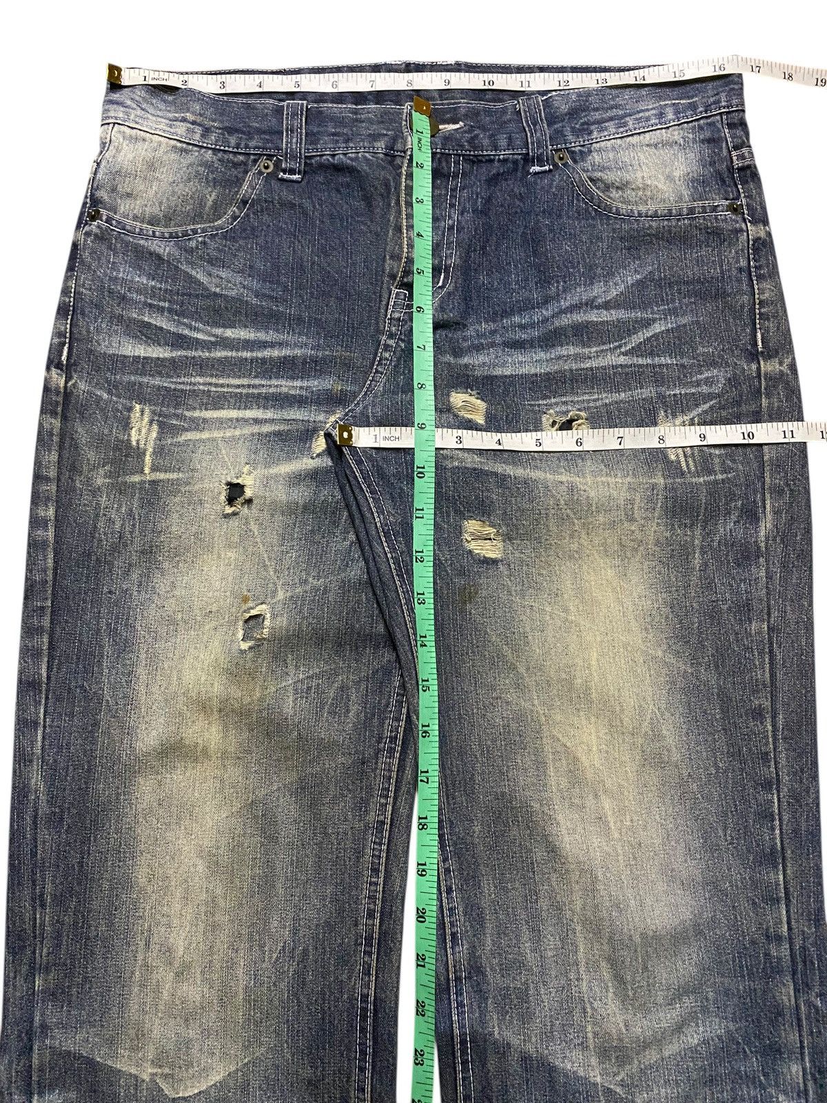 Replay Vintage Japanese Brand Mud Wash Distressed Loose Jeans Size US 33 - 14 Thumbnail