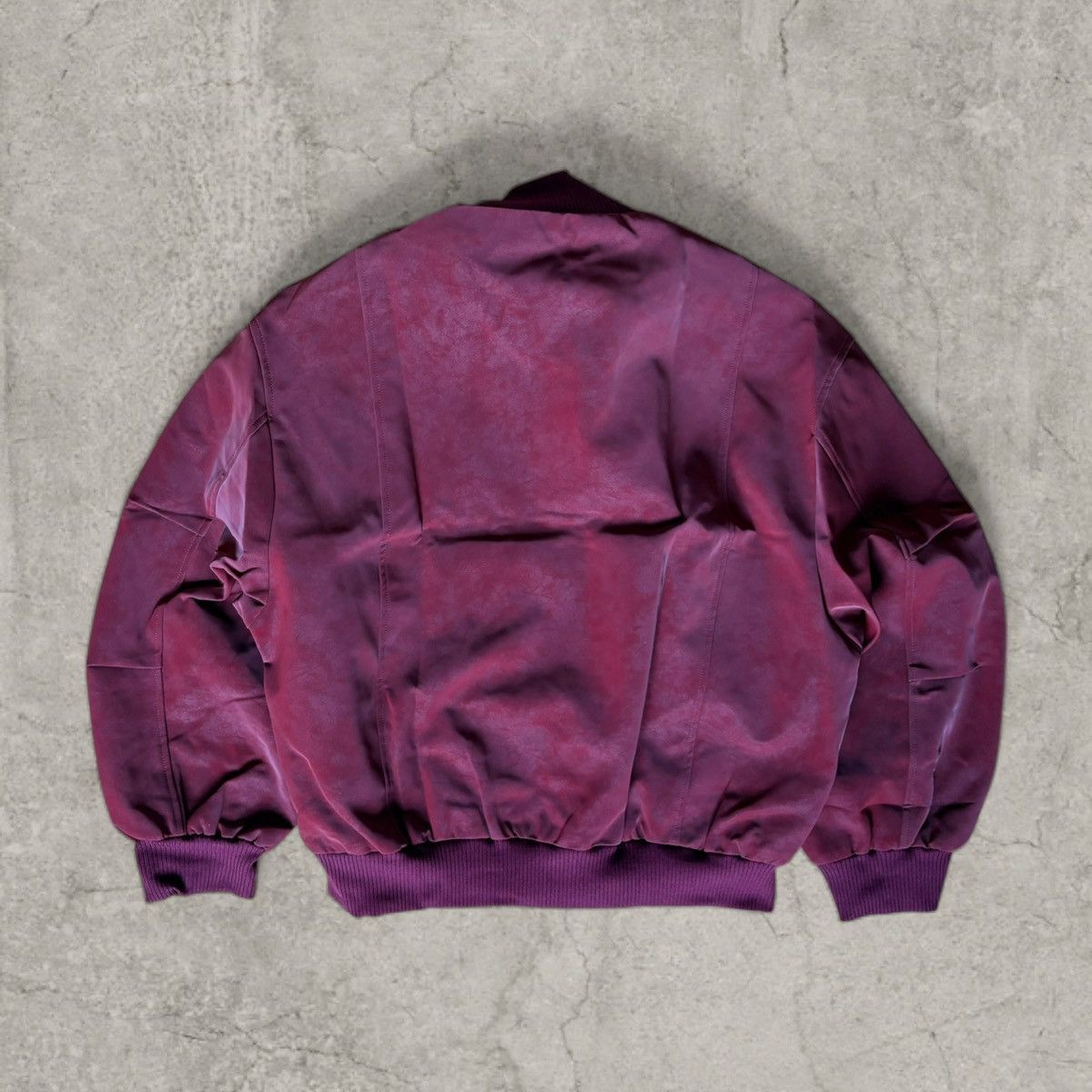 Japanese Brand Cool military zip up bomber jacket in burgundy red. Size L Size US L / EU 52-54 / 3 - 4 Thumbnail