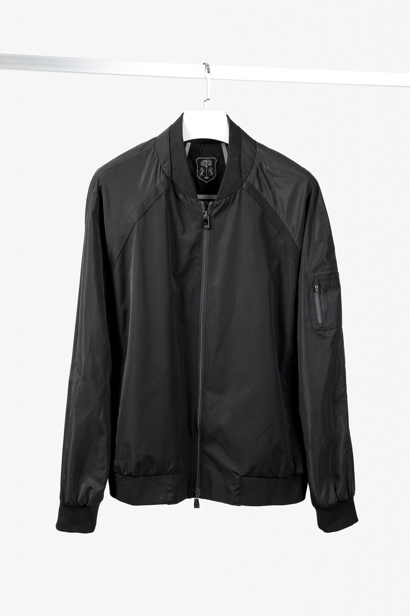 Corneliani Corneliani Black Combi Zip Sporty Bomber Jacket Size US XL / EU 56 / 4 - 1 Thumbnail